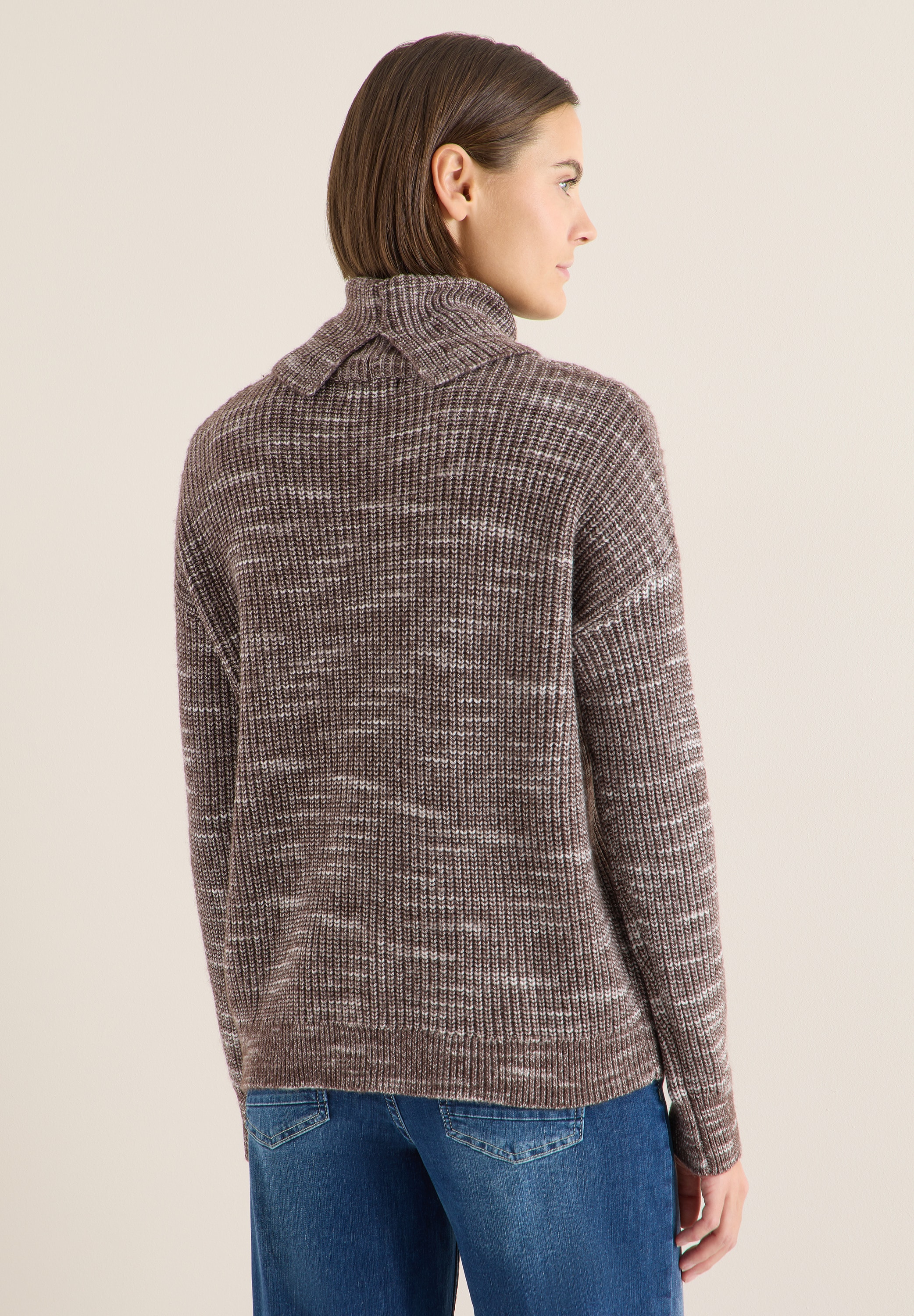 Cecil Rollkragenpullover mit Strick-Detail