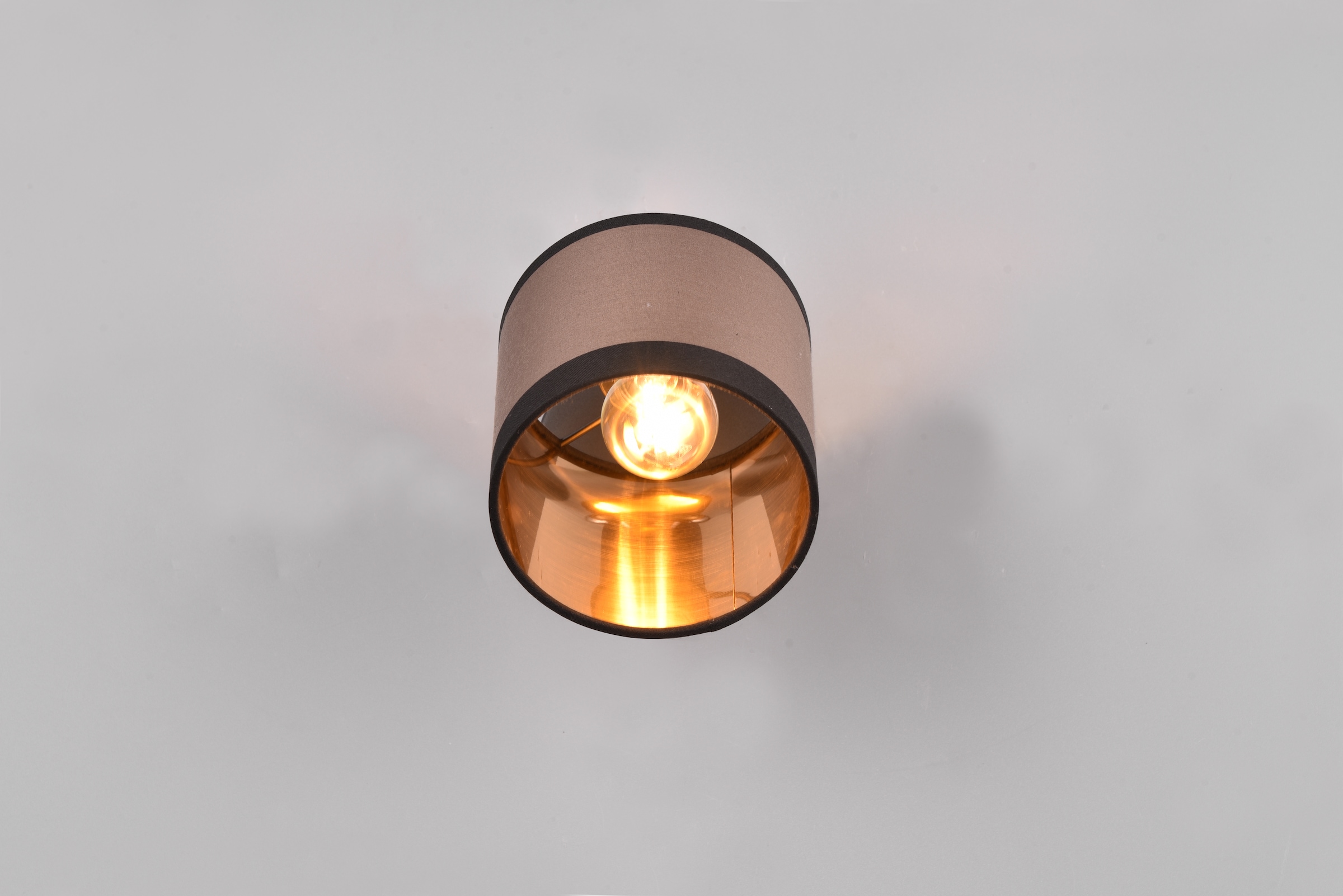 REALITY Leuchten Wandstrahler »DAVOS, Spot 1-flammig exkl 1xE14 max 10W mit Kippschalter Stoffschirm«, 1 flammig, Leuchtmittel E14 | Leuchtmittel wechselbar, Wandspot Stoffschirm zweifarbig Schalter On/Off Ø 12cm Höhe 21cm