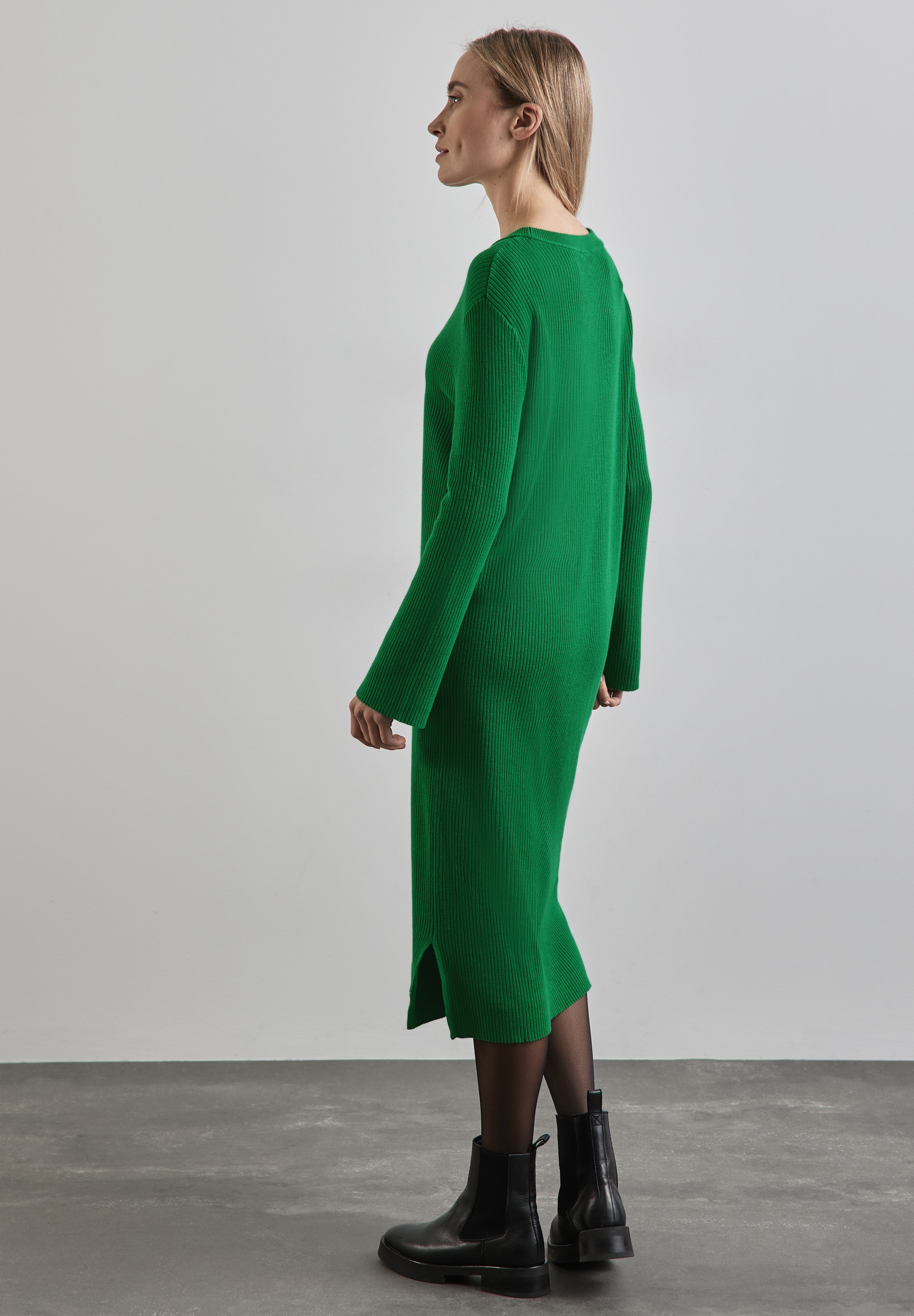 STREET ONE Midikleid Ohne Taschen mit Rundhalsausschnitt