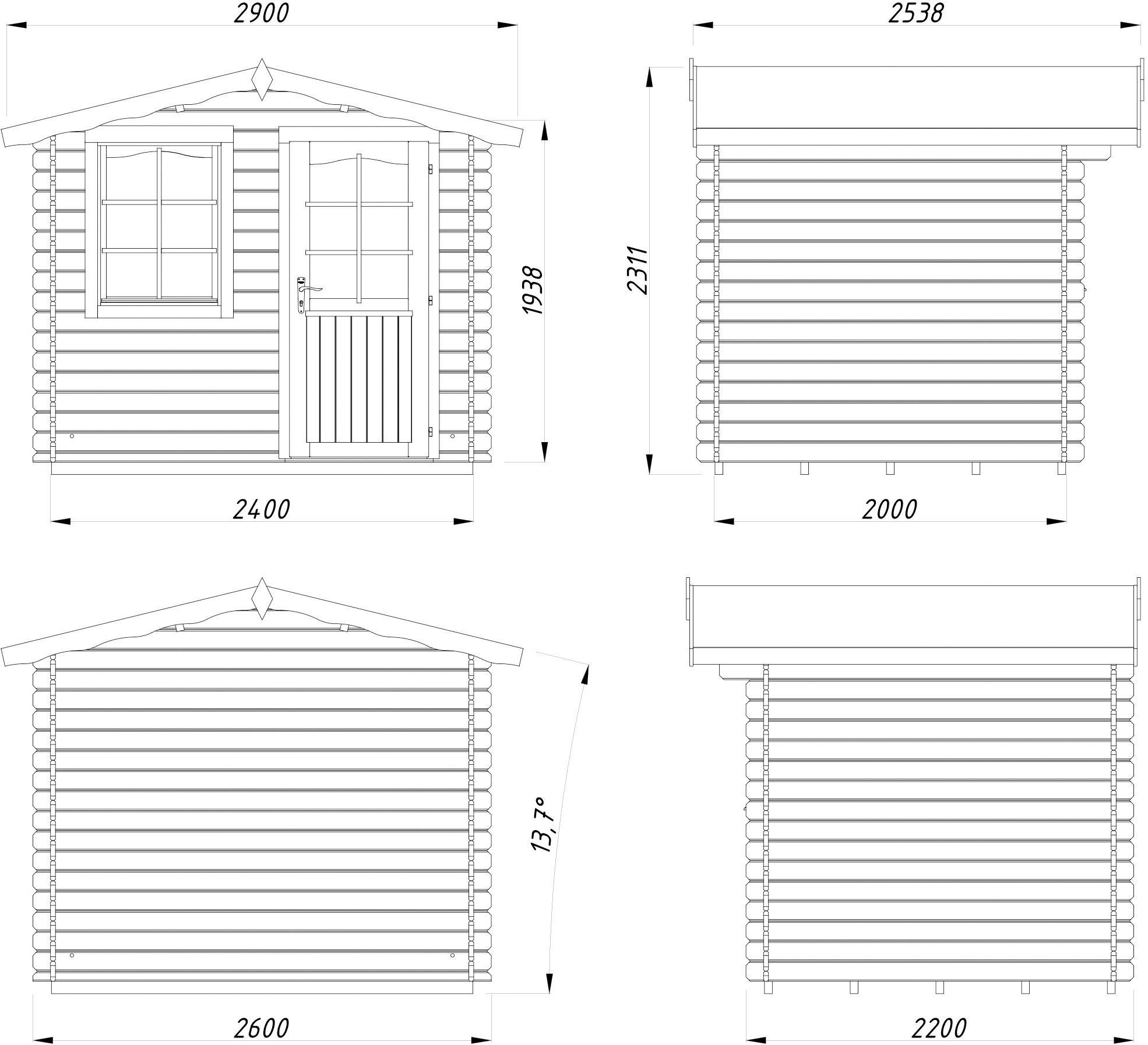 Palmako Gartenhaus »Emma« verschiedene Farben