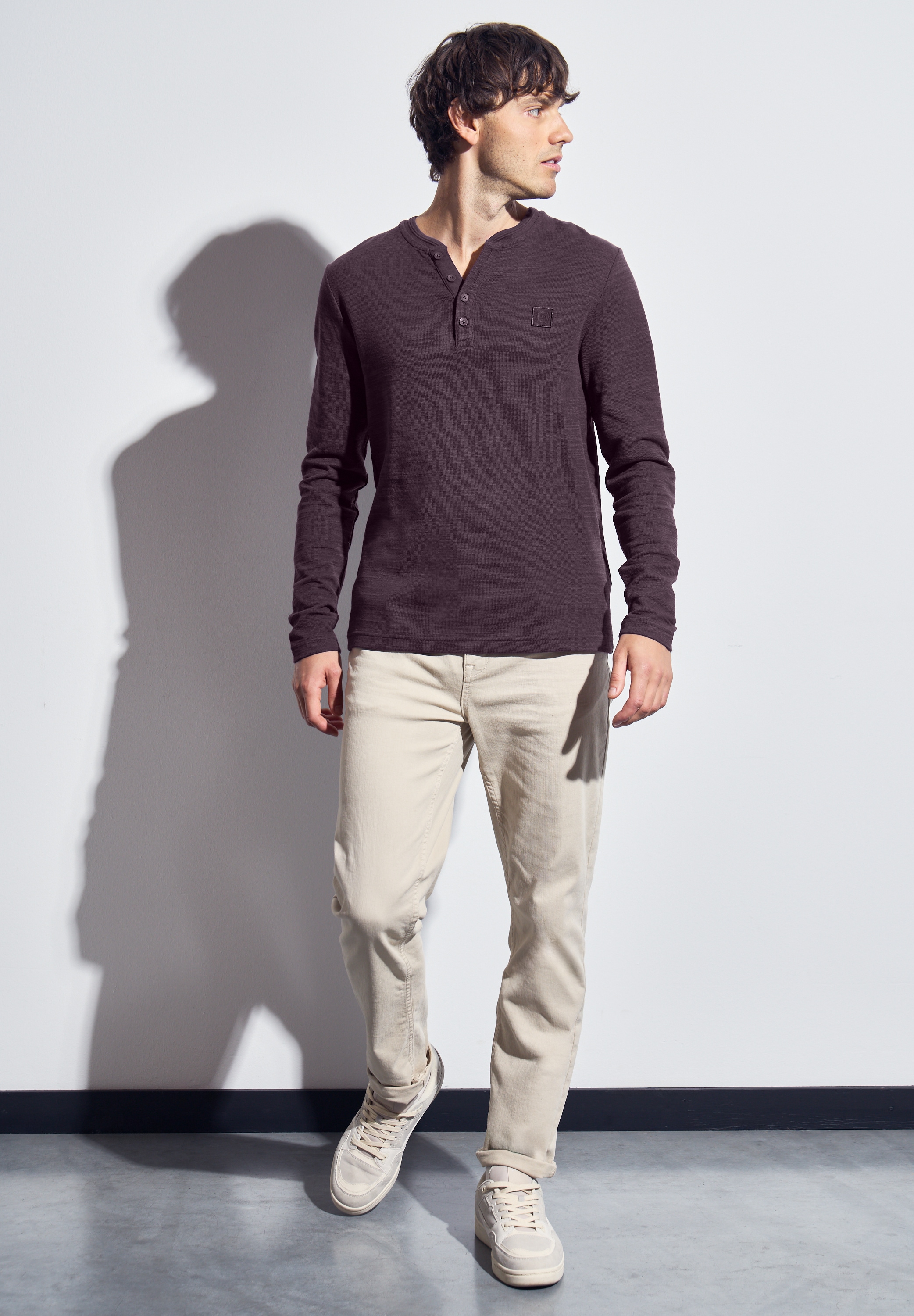STREET ONE MEN Langarmshirt, im soften Baumwoll-Mix
