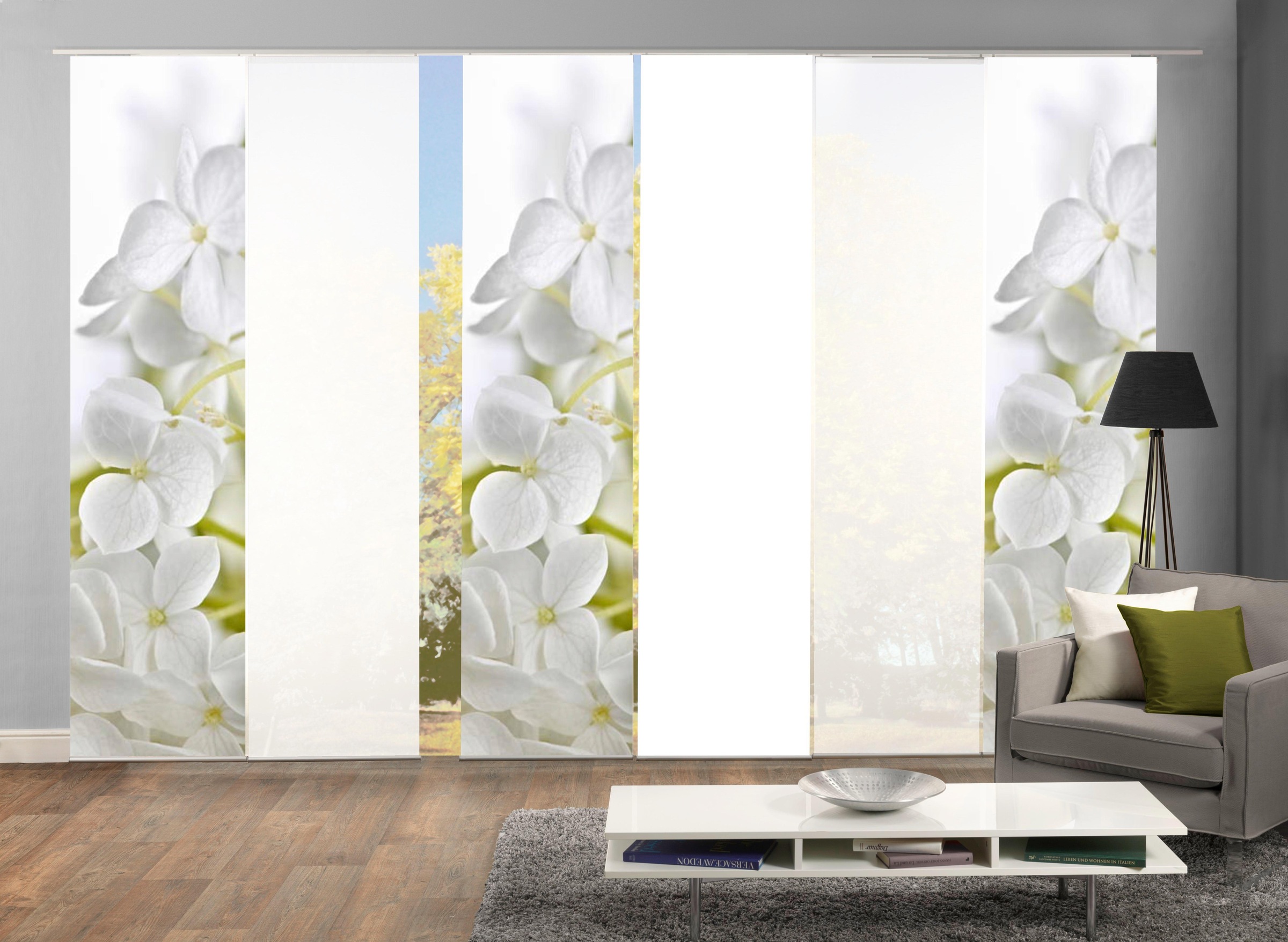 HOME WOHNIDEEN Schiebegardine "PADUA" Klettband 6 Stk. tlg. HxB: 245x60, in günstig online kaufen