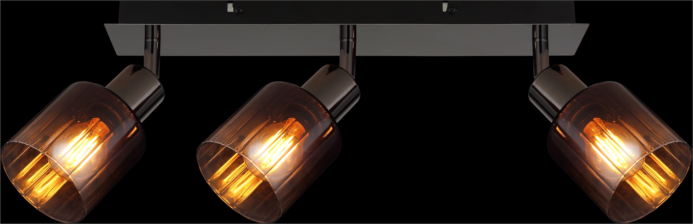 GLOBO LIGHTING Deckenstrahler »SATELLA«, Leuchtmittel E14 | ohne Leuchtmittel, Deckenspot/schwarz/Glas kupferfarben/Flur/Wohnzimmer