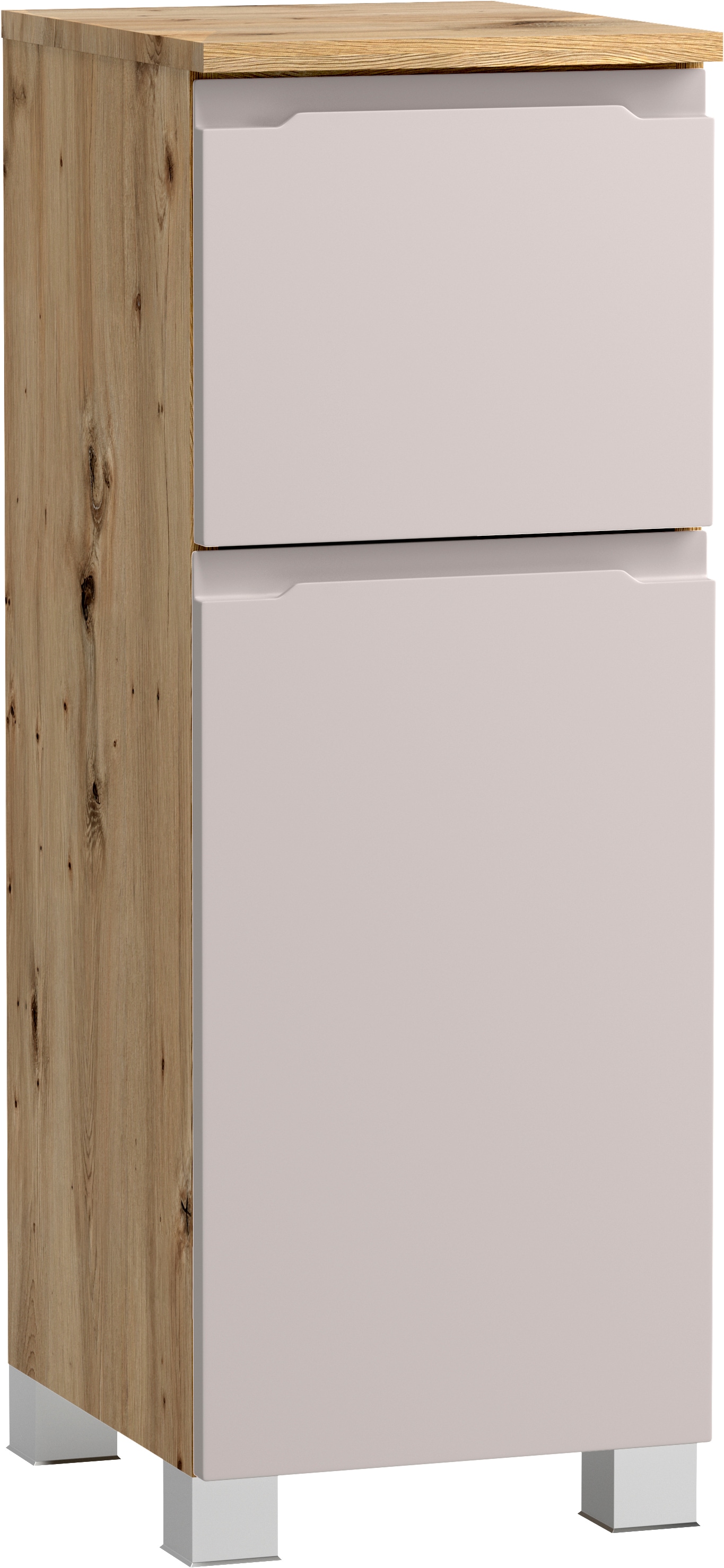 welltime Unterschrank "CABO, gedämpfte Scharniere, Softclose-Auszug" Kaschmir, griffloses Design, reversibel