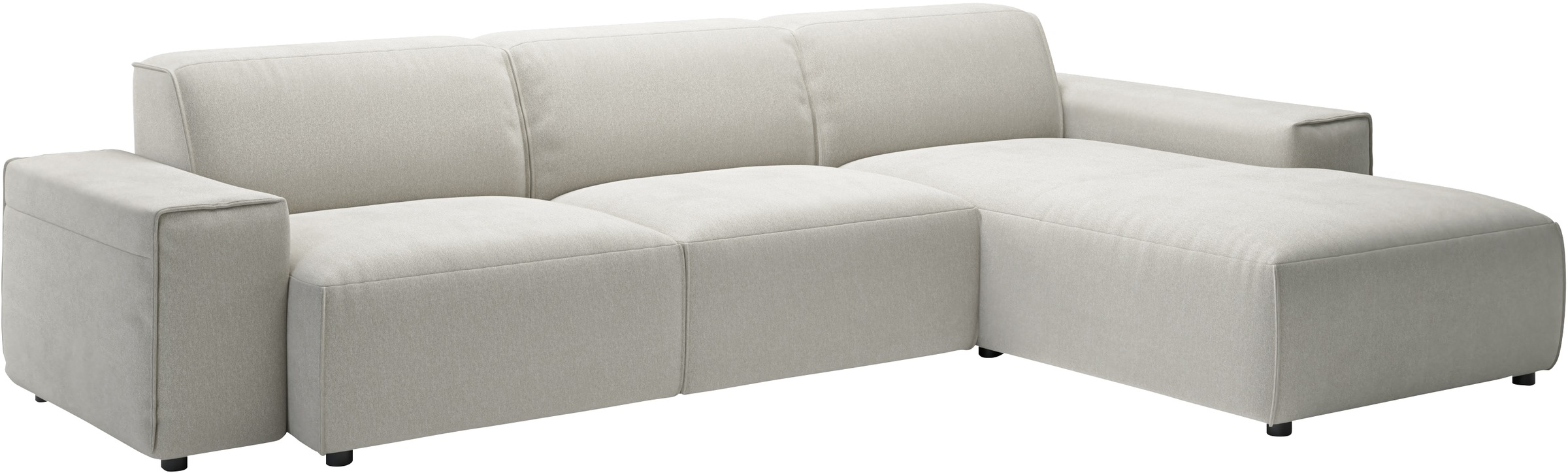 Ecksofa HOME AFFAIRE "Glimminge auch in Breitcord, Feincord, Bouclé + Easy care-Bezug", grau (hellgrau), B:294cm H:71cm T:191cm, 100% Polyester, Sofas, Ecksofa, L-Form, Breite 294, Zierkissen 3