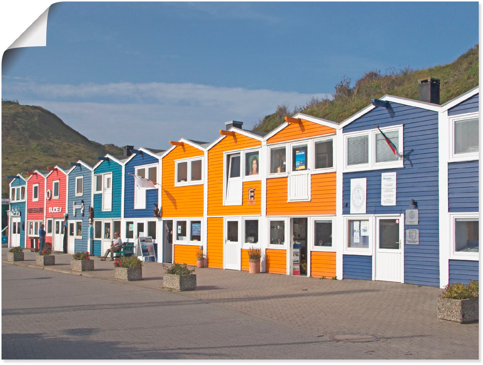 Artland Poster "Bunte Buden auf Helgoland", Gebäude, (1 St.), als Leinwandb günstig online kaufen