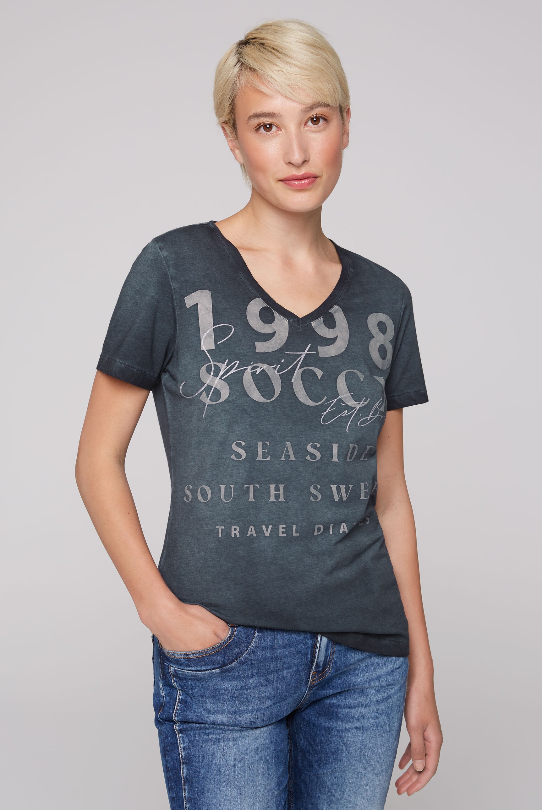 SOCCX V-Shirt, mit Baumwolle