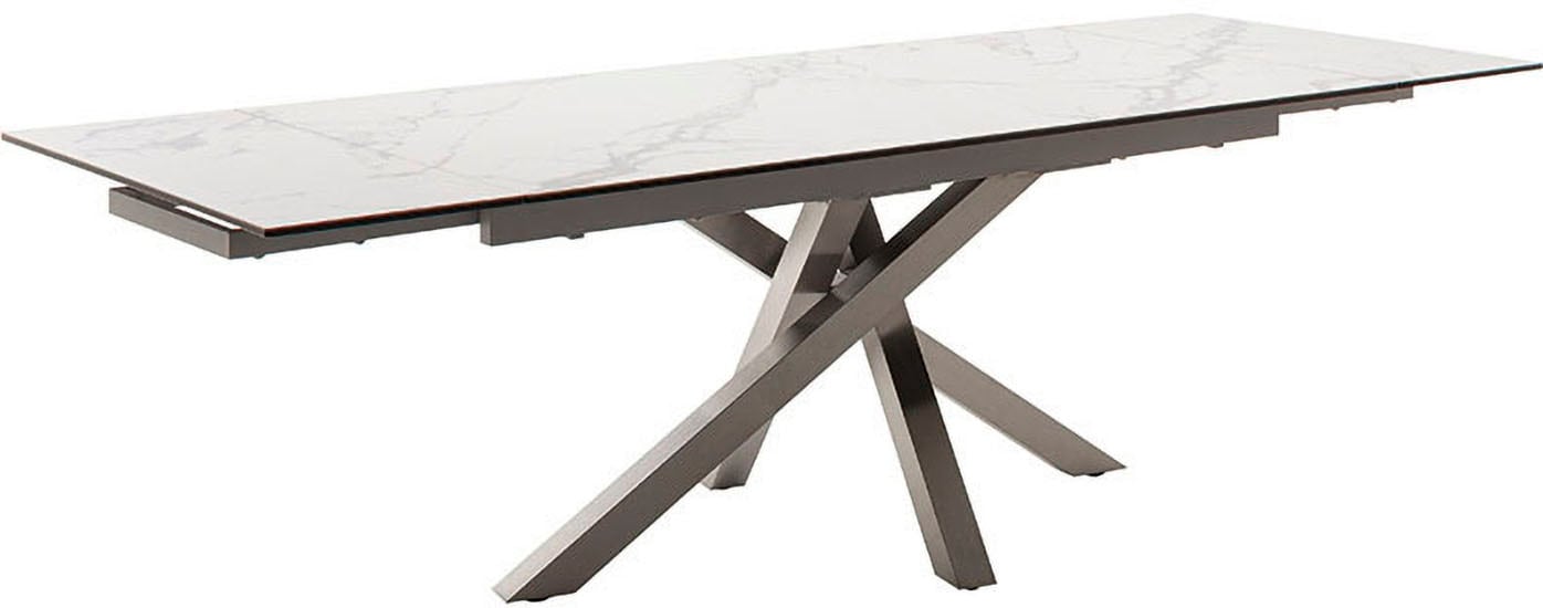 MCA furniture Esstisch »ALMIROS Auszugstisch 180-260 cm marmoriert«, (Einzelstück), Keramik,Edelstahl,Marmor-Optik,ausziehbar,belastbar 100kg,8-10 Pers.