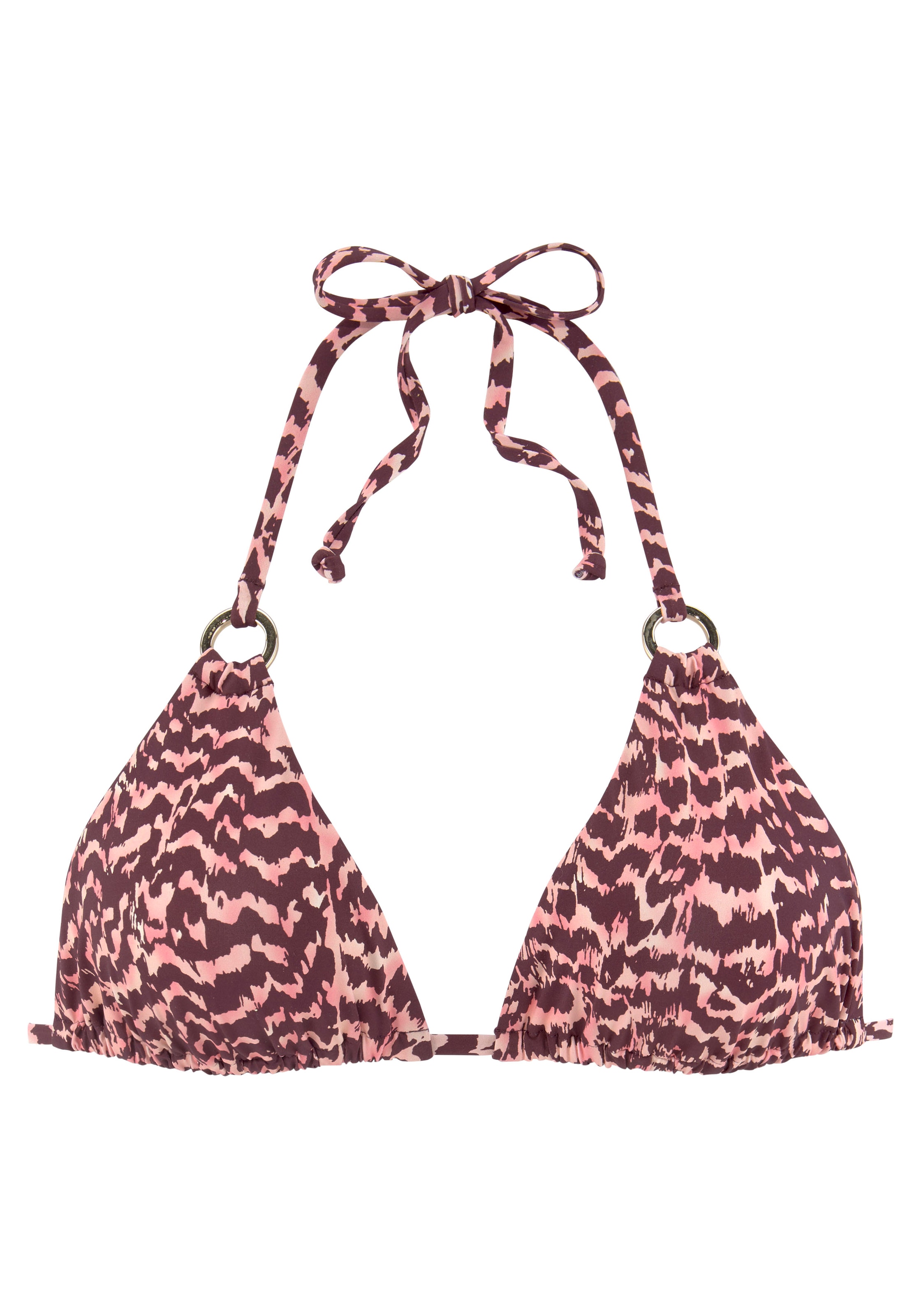 LASCANA Triangel-Bikini-Top »Holly«, mit goldfarbenen Zierringen