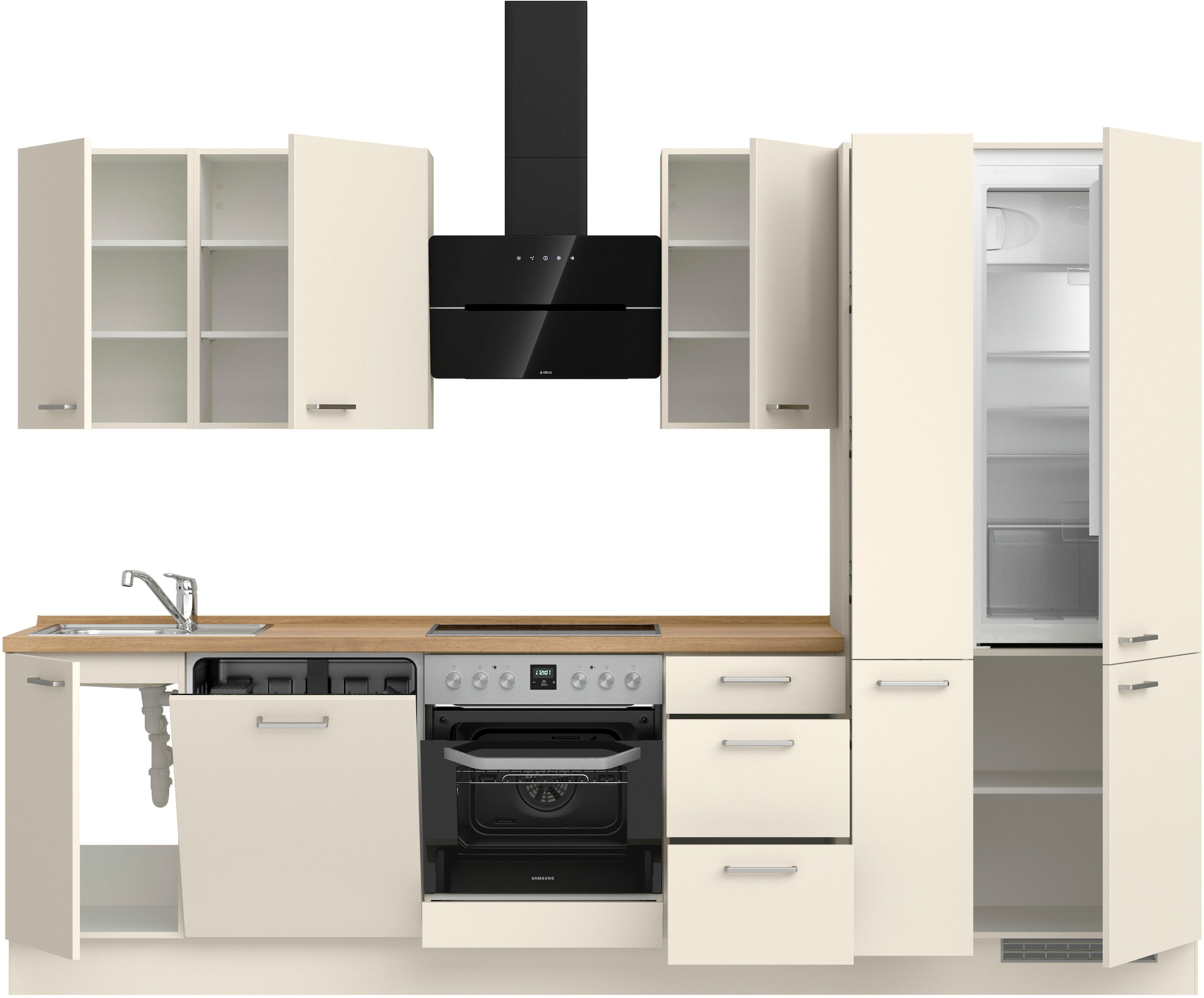 nobilia® Küchenzeile »"Touch II"«, vormontiert, Ausrichtung wählbar, Breite 300 cm, wahlw. mit E-Geräten