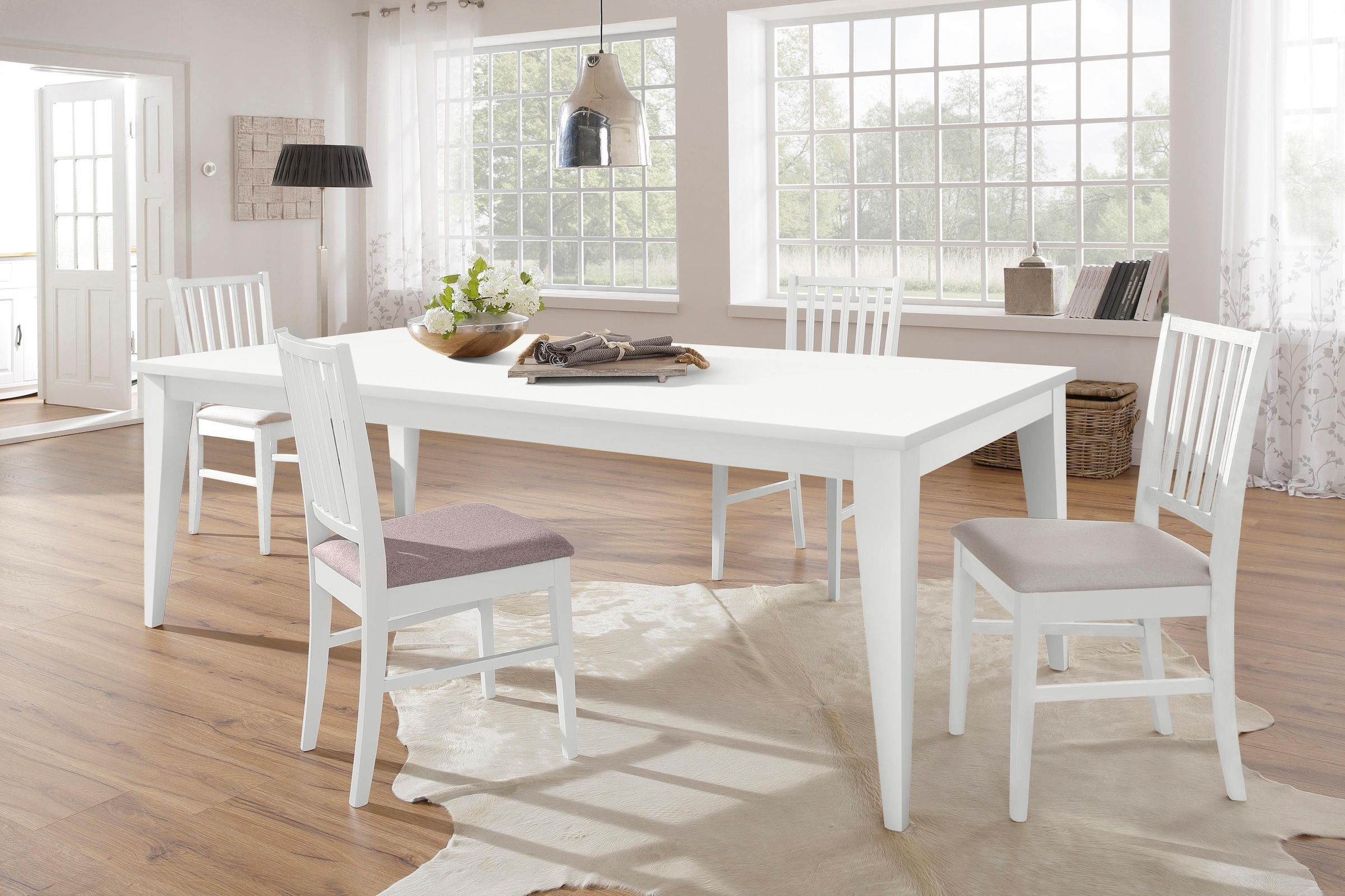 Home affaire Esszimmerstuhl »Ruanda Küchenstuhl TOPSELLER«, (Set), 6 St., Webstoff, im 2er, 4er oder 6er-Set, Holzstuhl