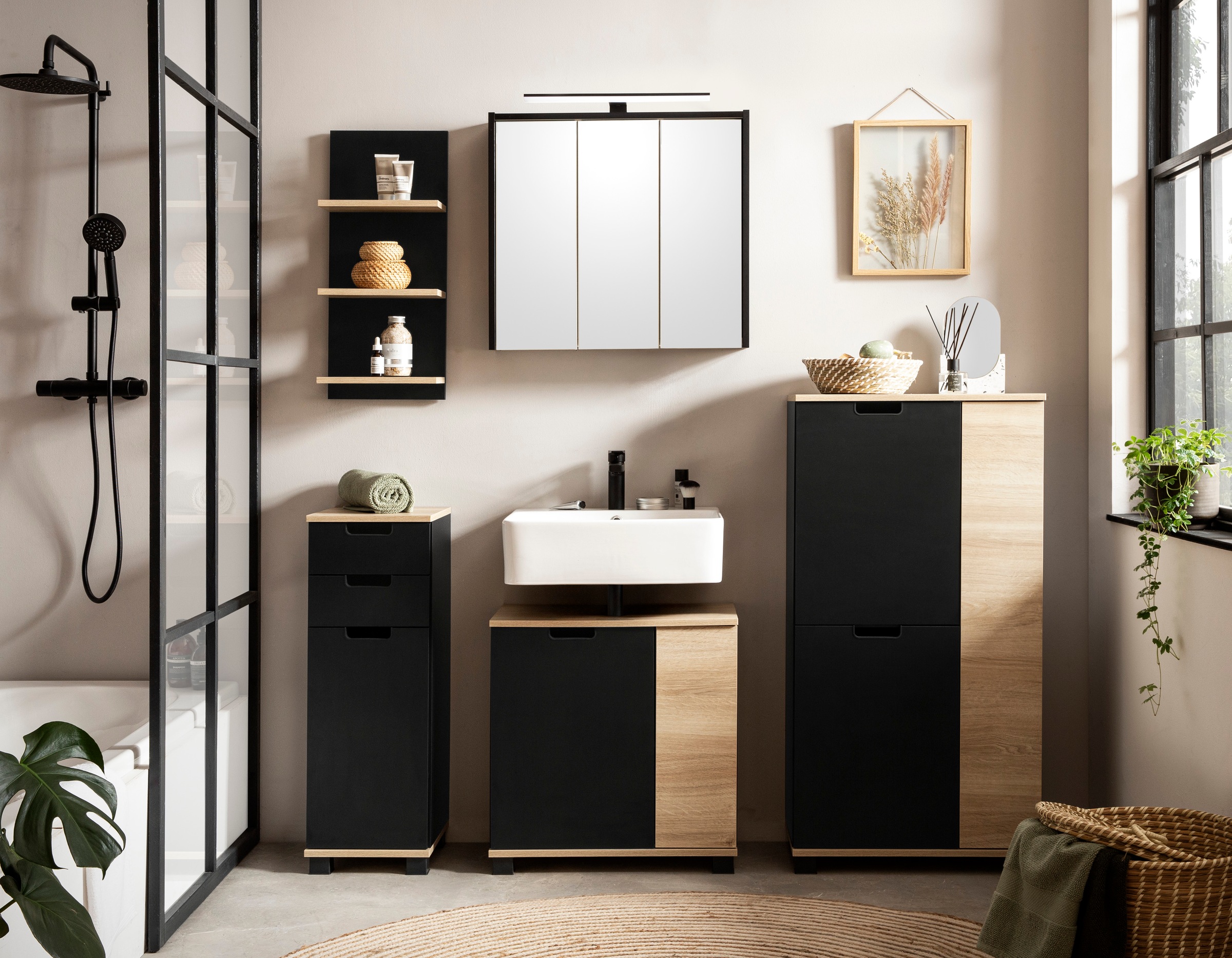 Schildmeyer Waschbeckenunterschrank »Emmik, Breite 59 cm«, Made in Germany