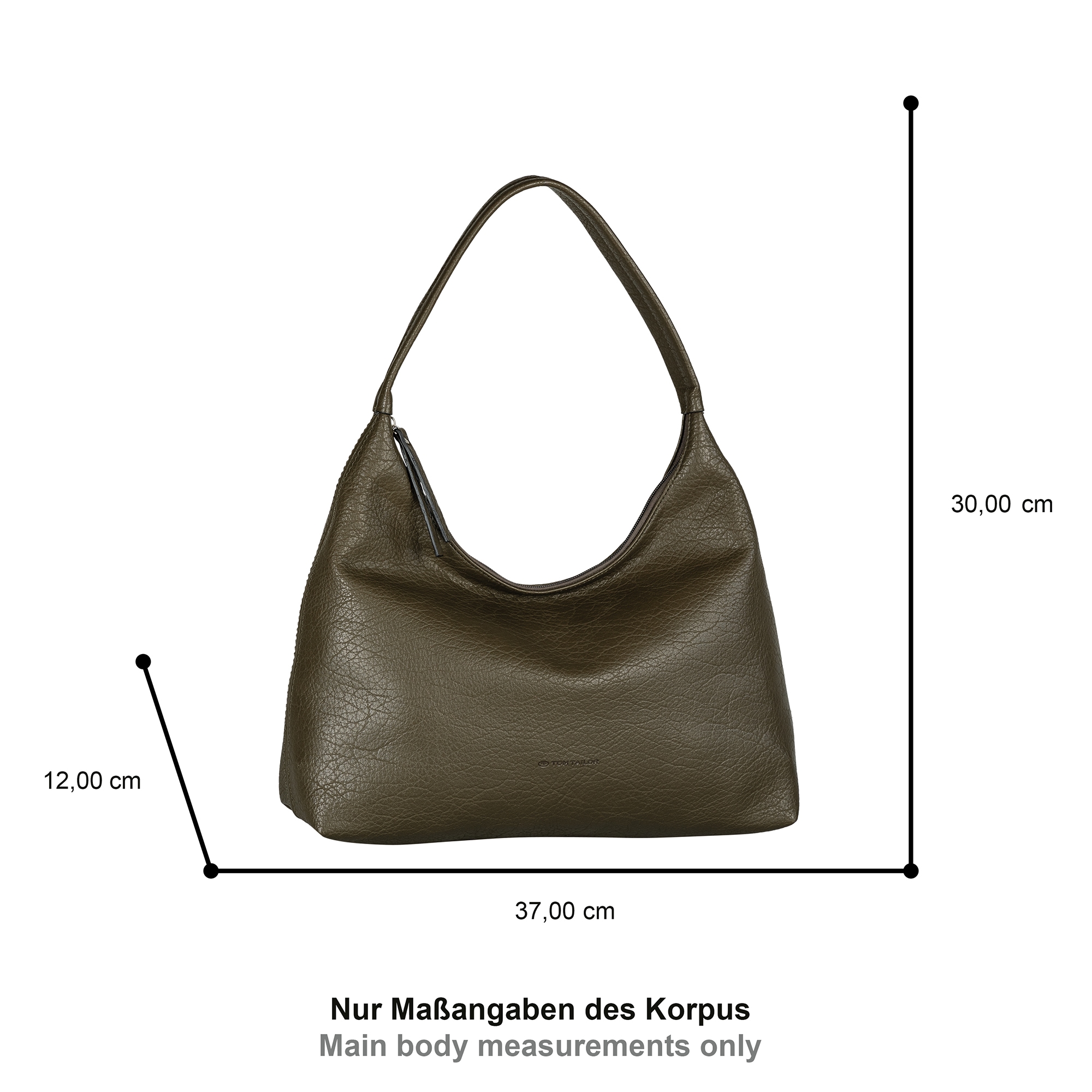 TOM TAILOR Hobo »Evelina«, aus weichem Lederimtitat in lässiger Trapezform mit dekorativen Seiten