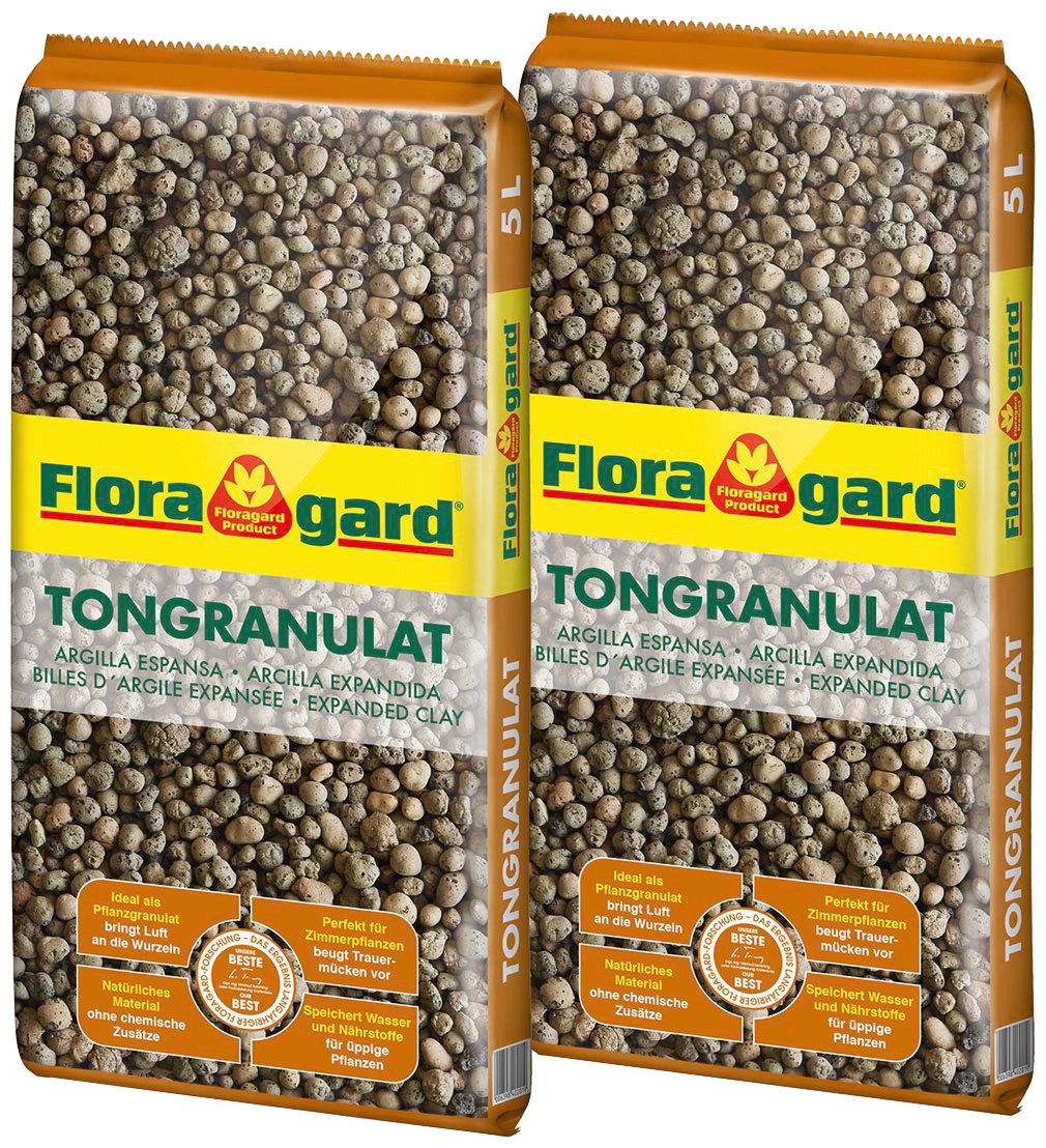 Floragard Tongranulat, (2 St.), 2x5 Liter braun Tongranulat Zubehör Pflanzen Garten Balkon