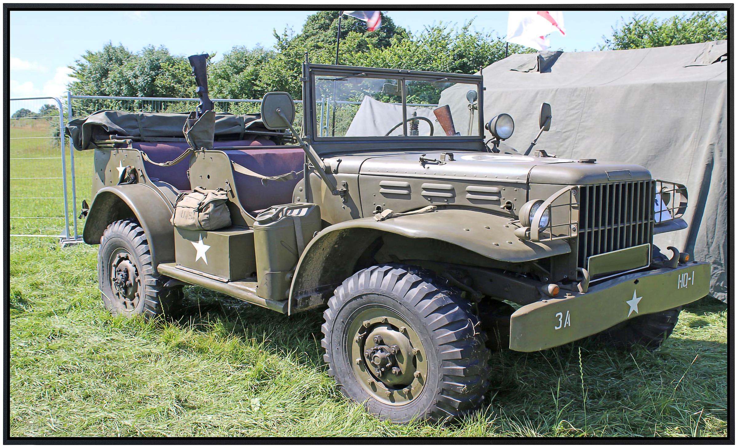 Papermoon Infrarotheizung »Vintage Militär Jeep«, sehr angenehme Strahlungswärme