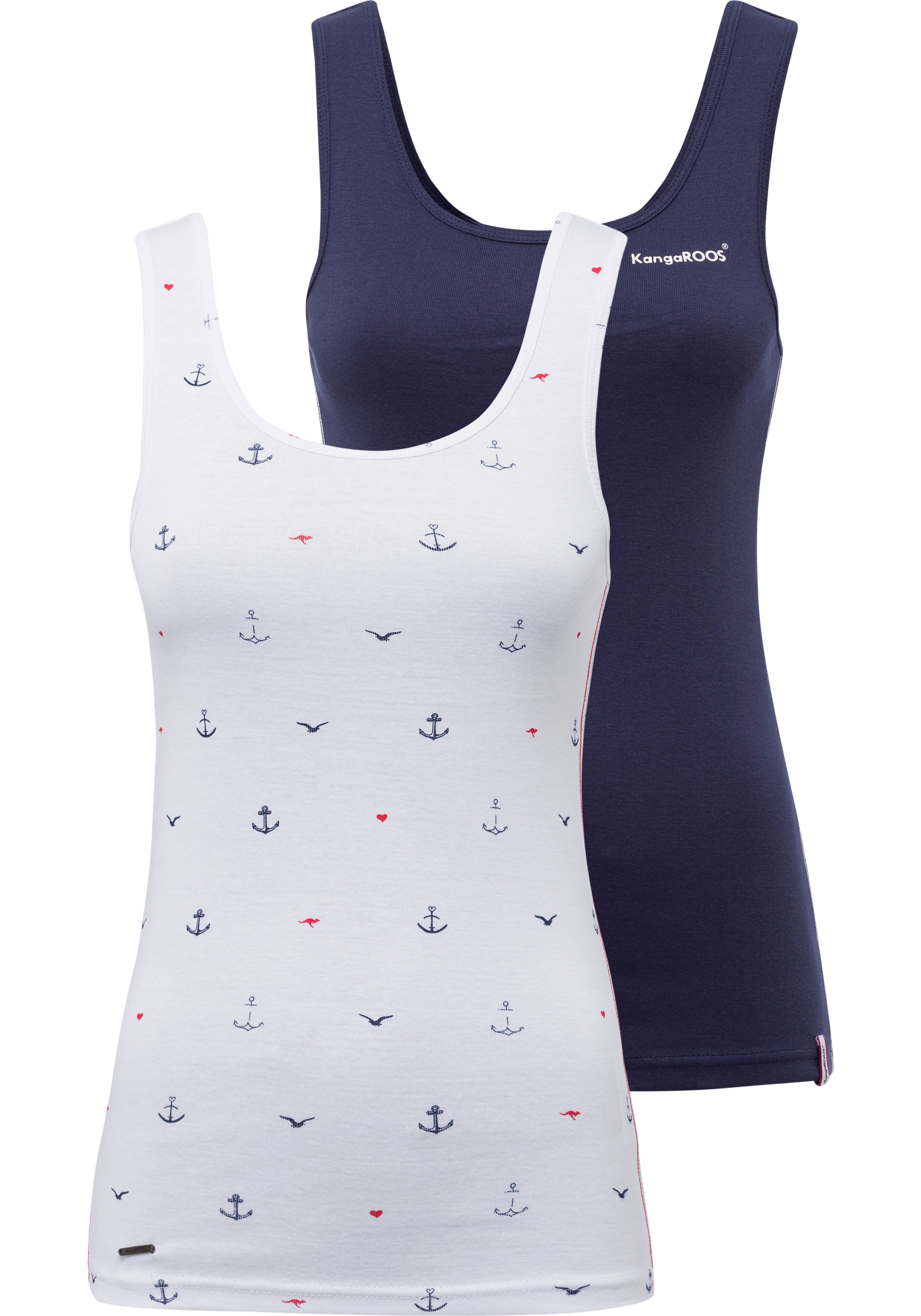 KangaROOS Ripptanktop Packung, 2-er Pack, 2 Stk. im Doppelpack - 1x uni + 1 günstig online kaufen