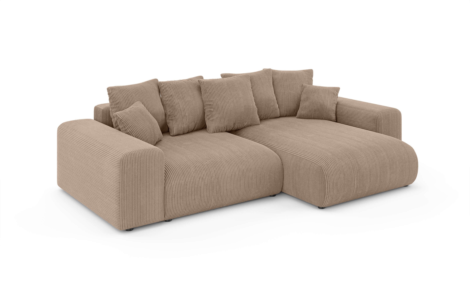 INOSIGN Ecksofa »LAKESIDE mit Bettfunktion und Bettkasten, B/T/H 257/166/84 cm«, L-Form, Recamiere beidseitig montierbar, Wellenunterfederung