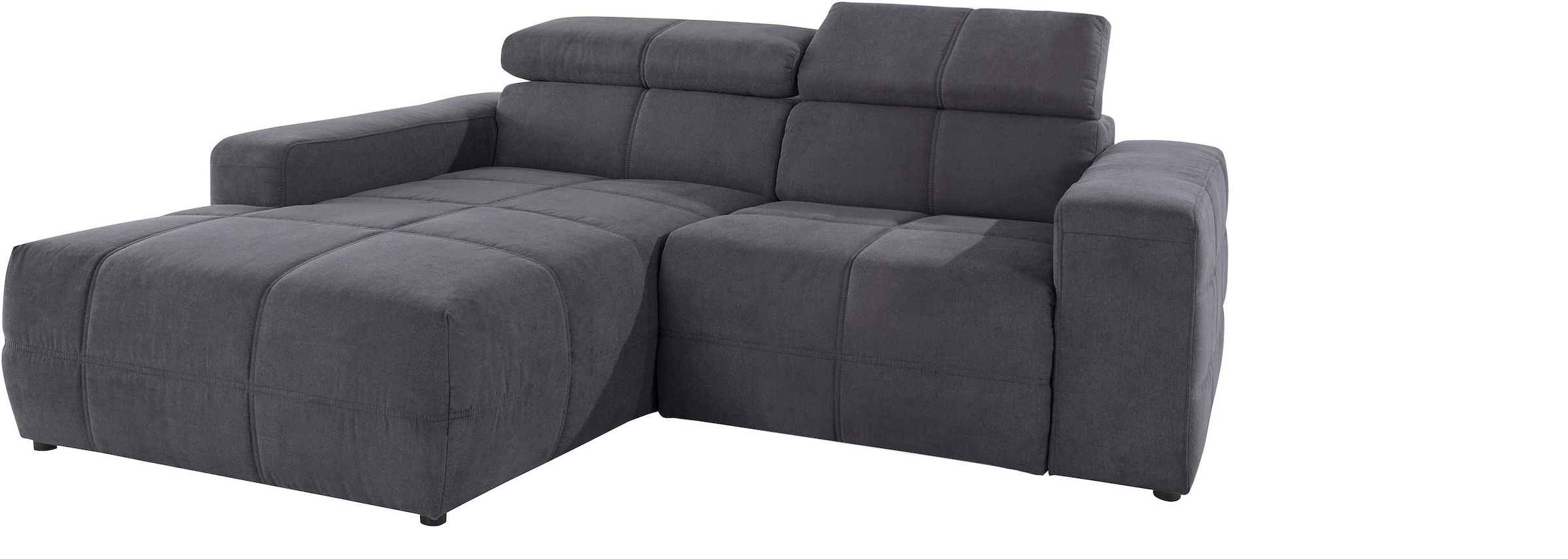 DOMO collection Ecksofa »Brandon Sitzbelastung 140 kg, kleine Ausführung B/T/H: 214/100/80 cm«, Mit Kopfteilverstellung, auch in Leder und Cord, L-Form