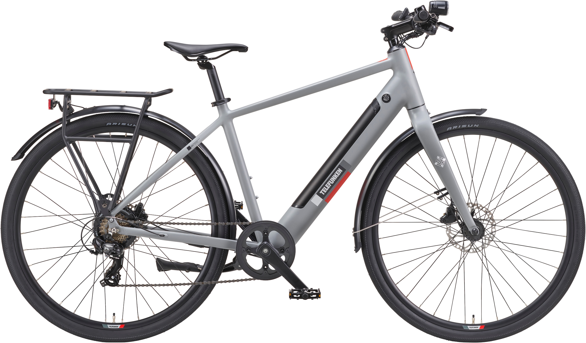 Telefunken E-Bike »UH200«, 7 Gang, Shimano, Heckmotor 250 W, (28 Zoll, Straßenzulassung, Scheibenbremsen), Pedelec, Elektrofahrrad für Herren u. Damen, Urbanbike, Cityrad