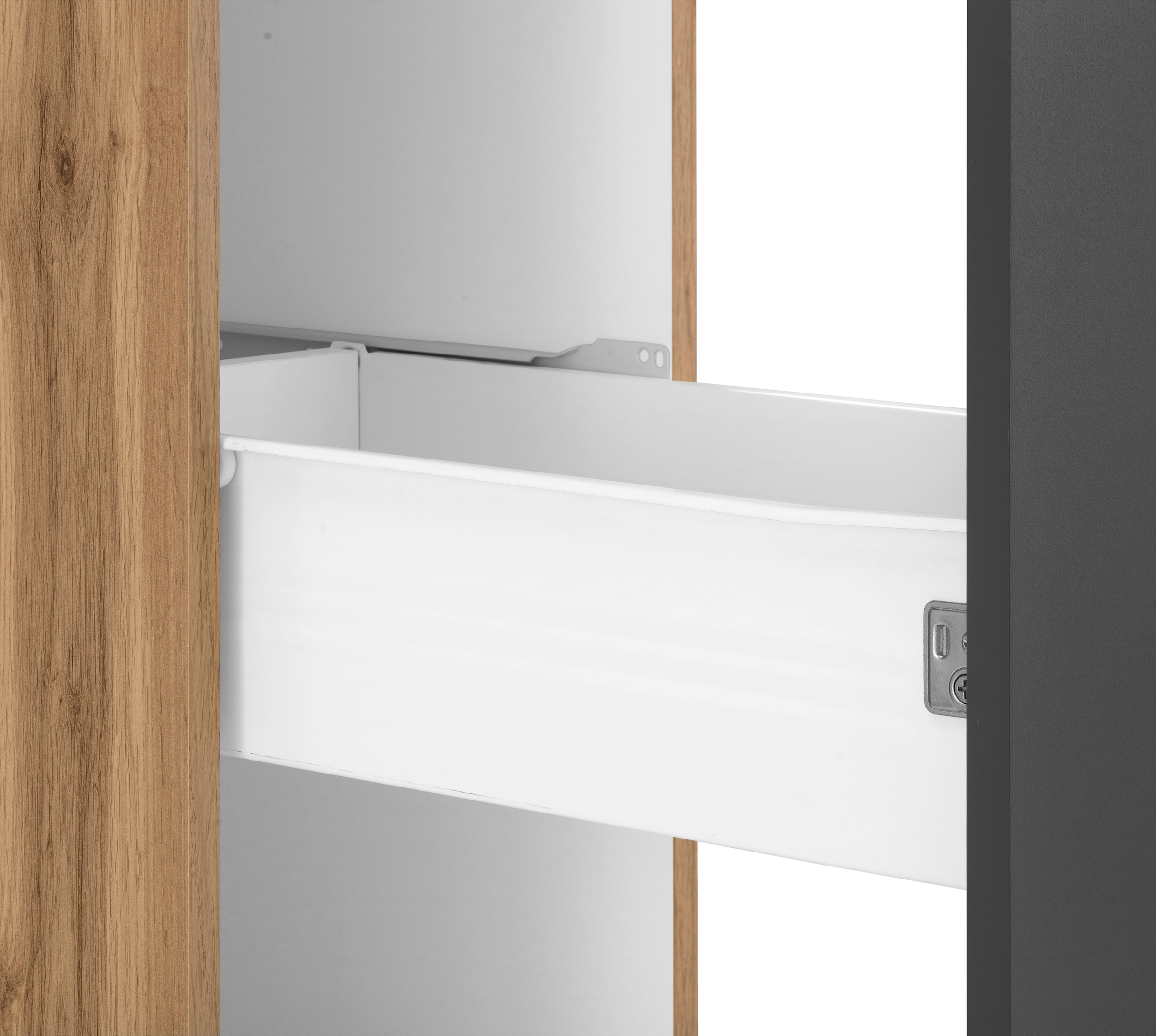 KOCHSTATION Apothekerschrank »KS-Colmar«, 30 cm breit, 165 cm hoch, mit 3 Ablagen, mit Metallgriff