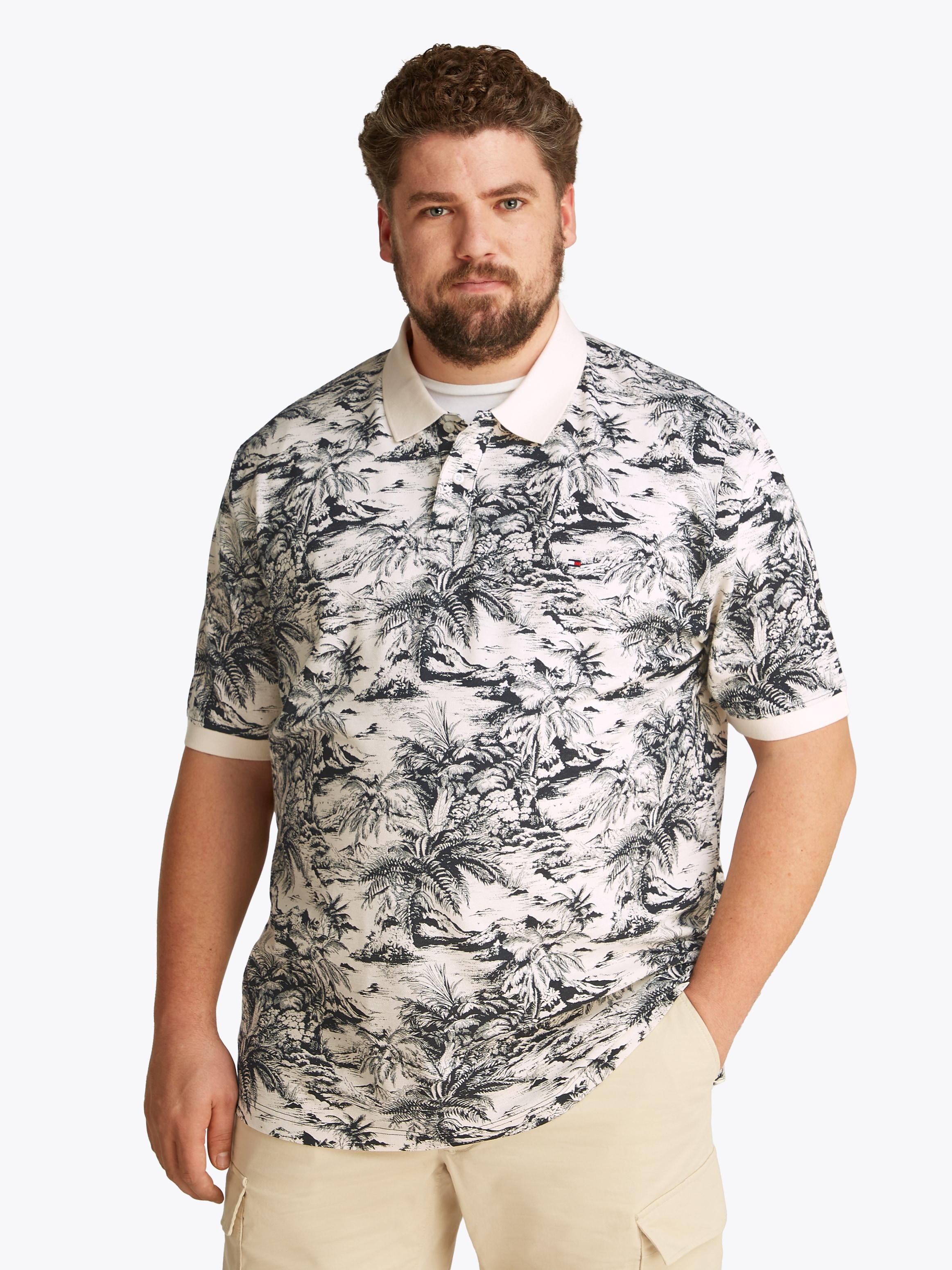 Tommy Hilfiger Big & Tall Poloshirt "BT-AOP LINEN REG POLO-B", Große Größen günstig online kaufen