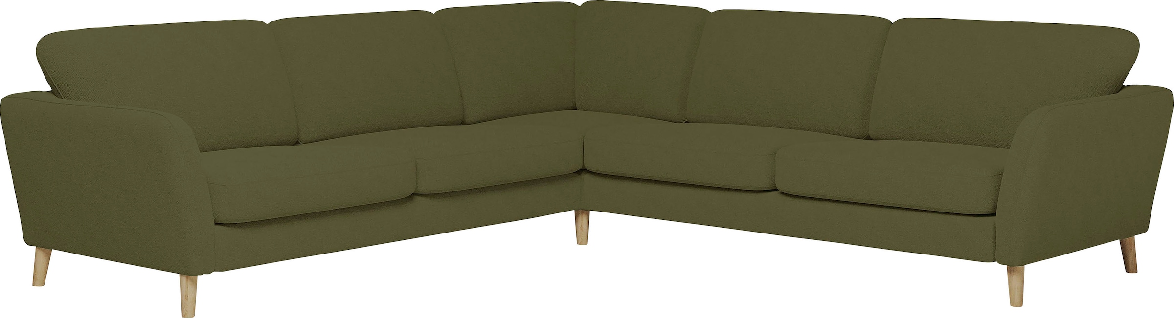 OTTO home Ecksofa »MARSEILLE 278/278 cm, L-Form, Webstoff, Flachgewebe, Filzoptik« gleichschenklig, aus Eiche-Massivholz Beinen, verschiedene Bezüge