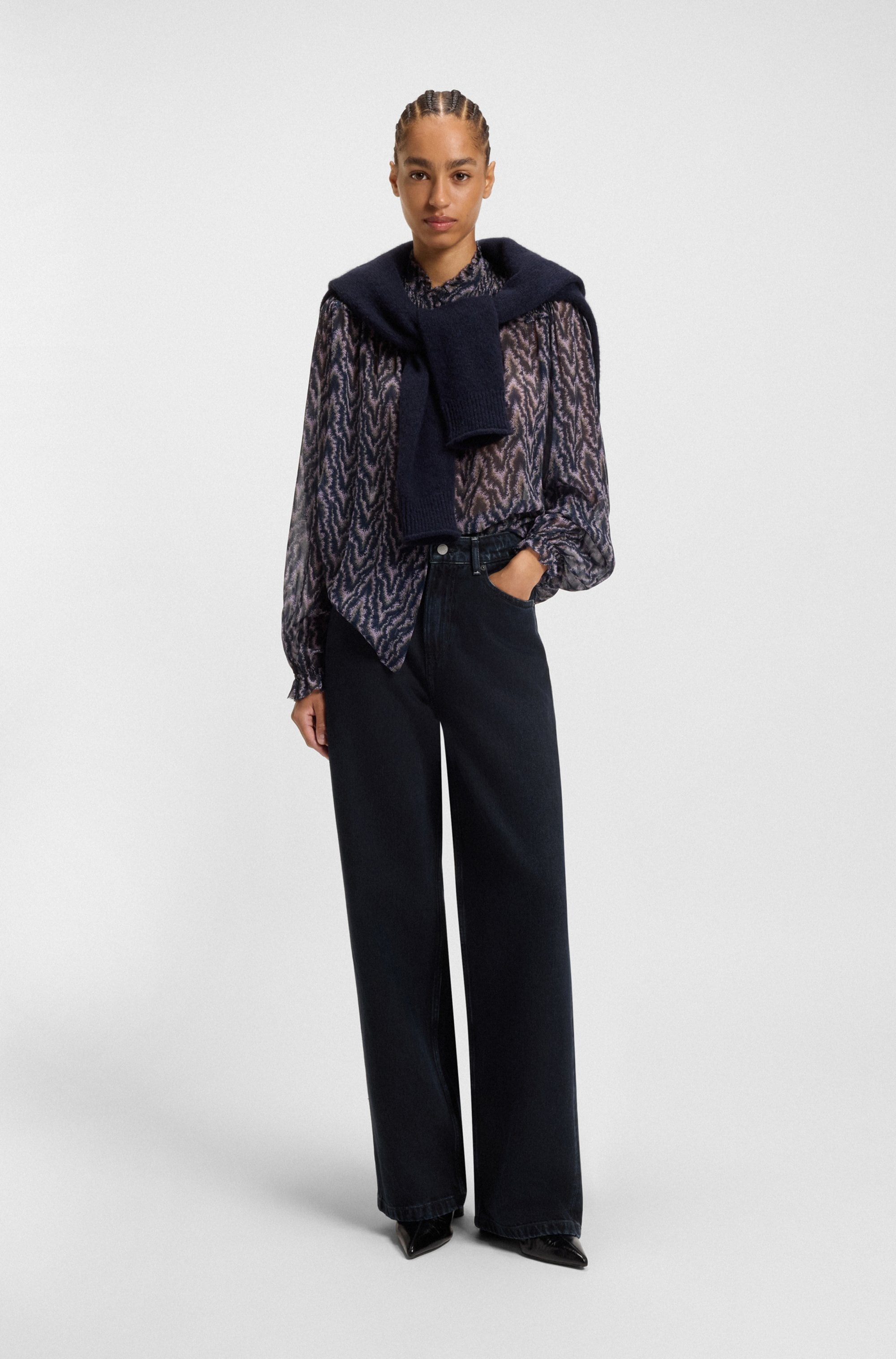 BOSS ORANGE High-waist-Jeans »Marlene High Rise Premium Damenmode«, Wide Leg