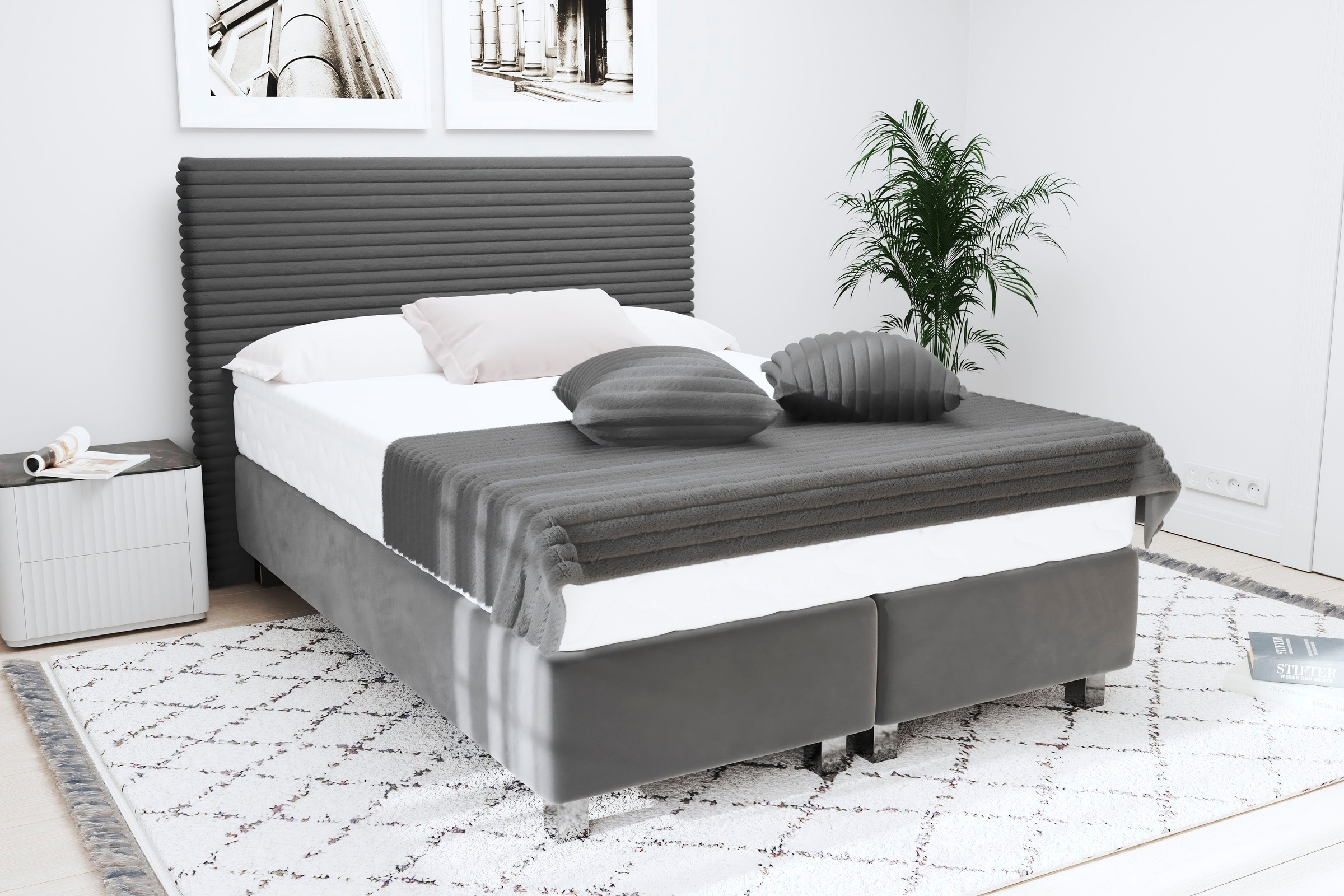 Lit Box Spring Westfalia Schlafkomfort Sven Anthracite 210cm 7