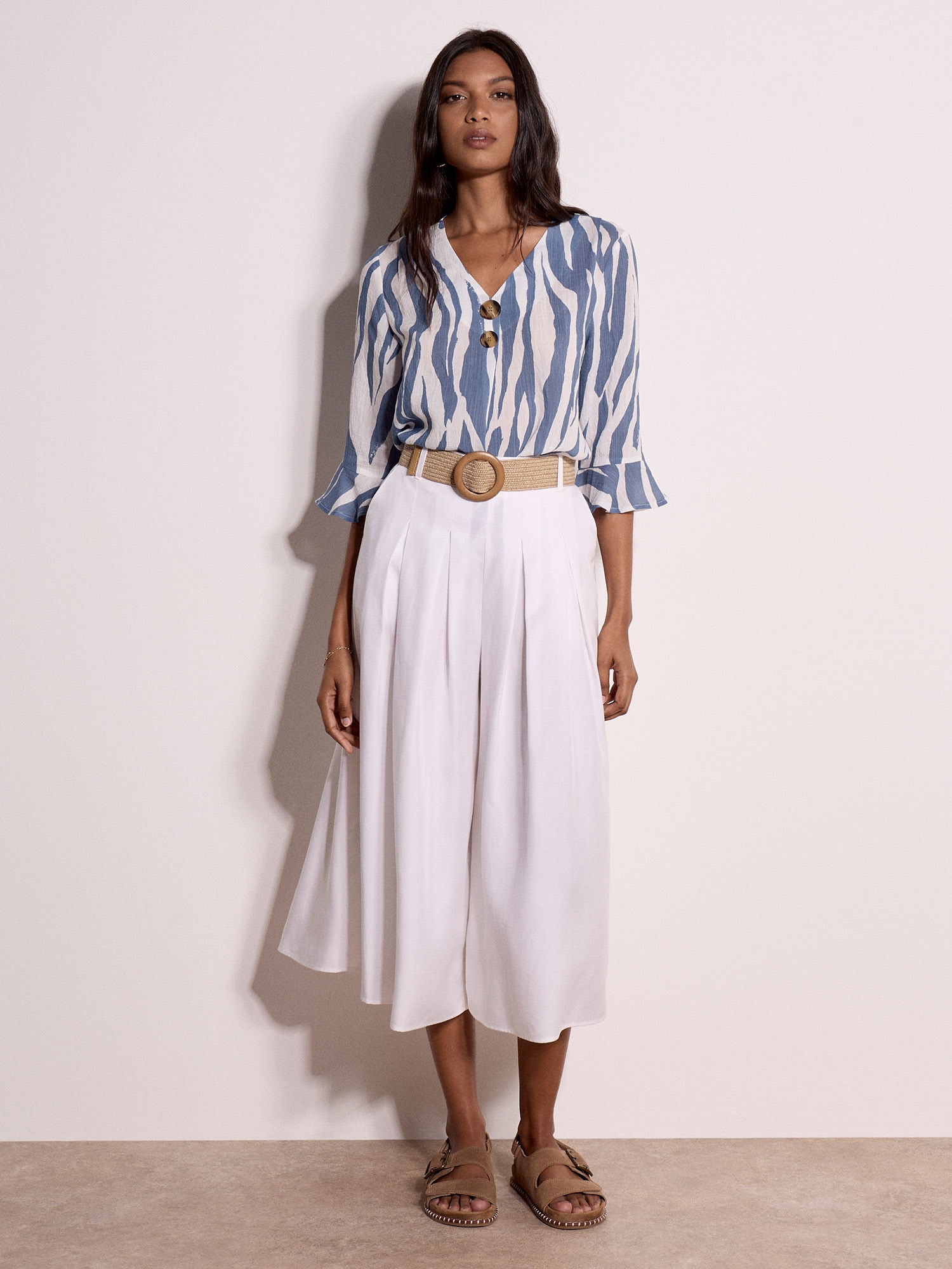 Apricot Shirtbluse »Apricot Oberteil mit Glockenärmeln im Zebra-Print«