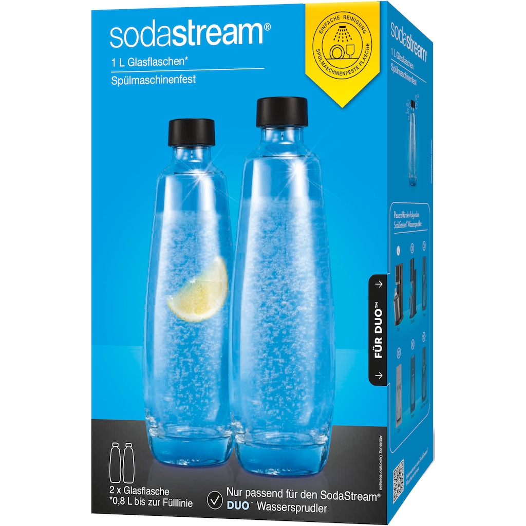 Technik & Freizeit Haushaltsgeräte SodaStream Wassersprudler Flasche »DuoPack«, (Set, 2 tlg.), 1L Glasflache, Ersatzflaschen gee