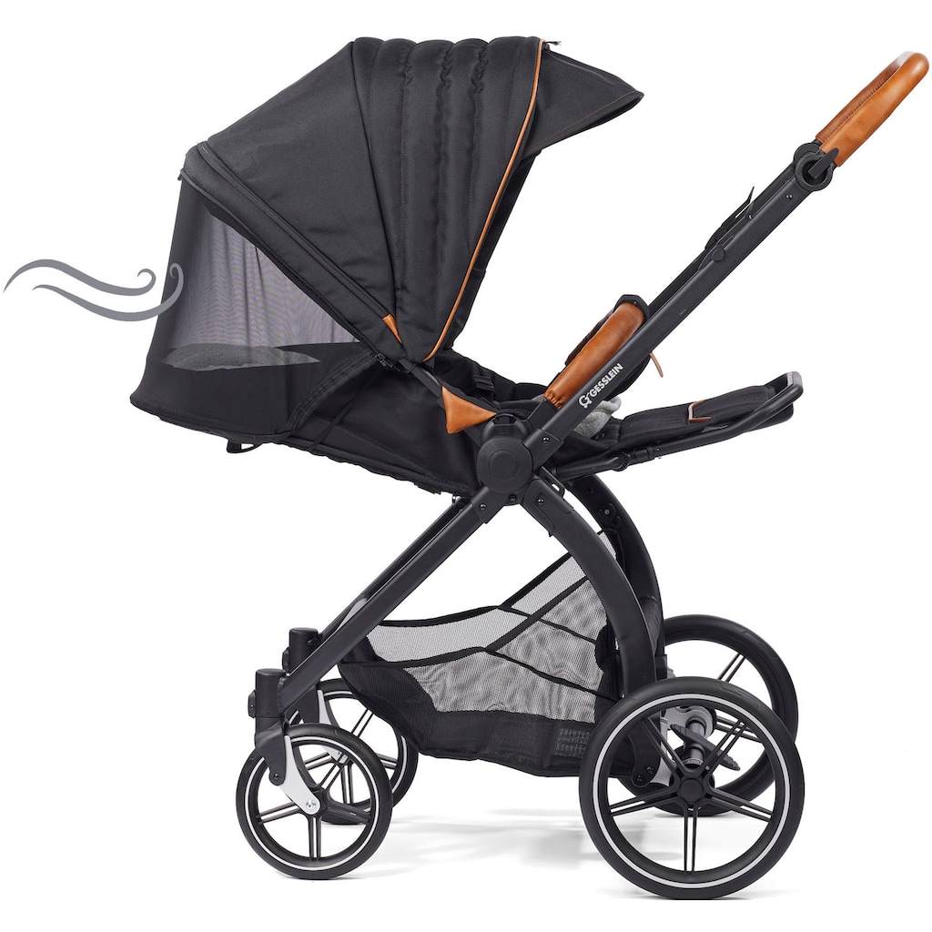 Gesslein Kombi-Kinderwagen »FX4 Soft+ mit Aufsatz Swing schwarz, mango«