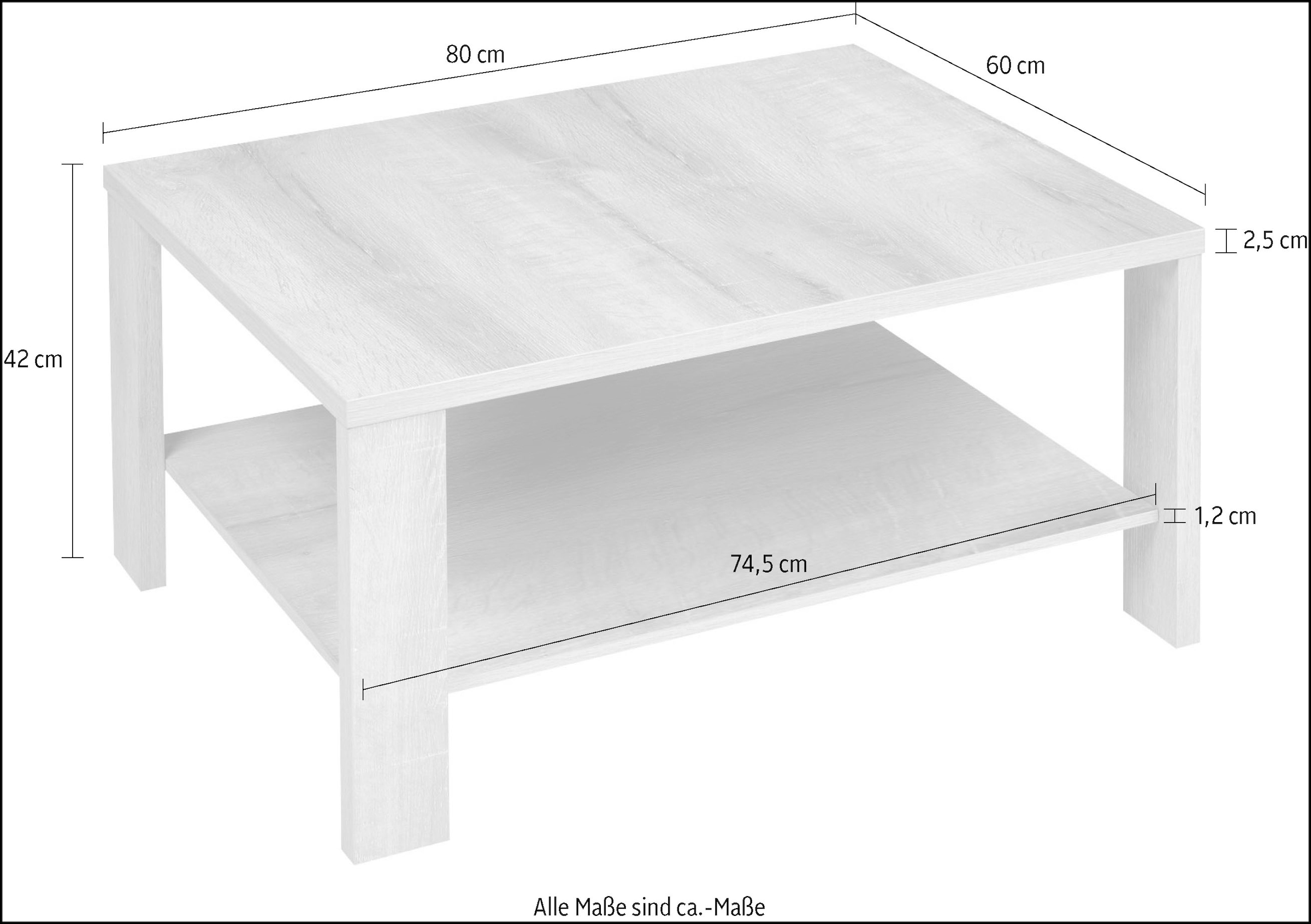 PRO Line Couchtisch BAUR Holz, mit Ablageboden, rechteckig »Falco«, aus bestellen 