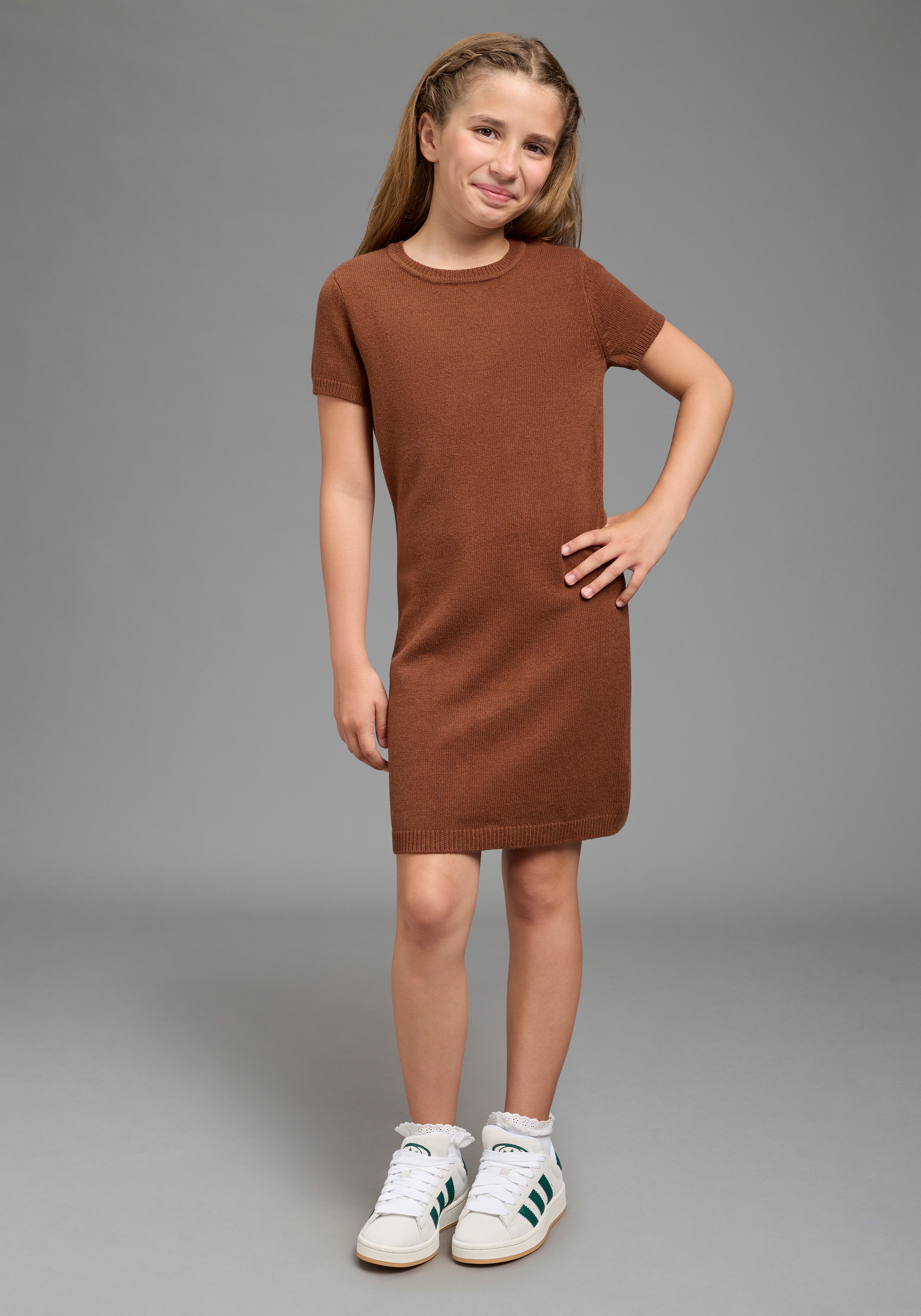 H.I.S Strickkleid "Trendiges H.I.S Strickkleid mit kurzen Arm, weich anliegend" Kleid aus Feinstrick für Mädchen, für Frühling und Herbst