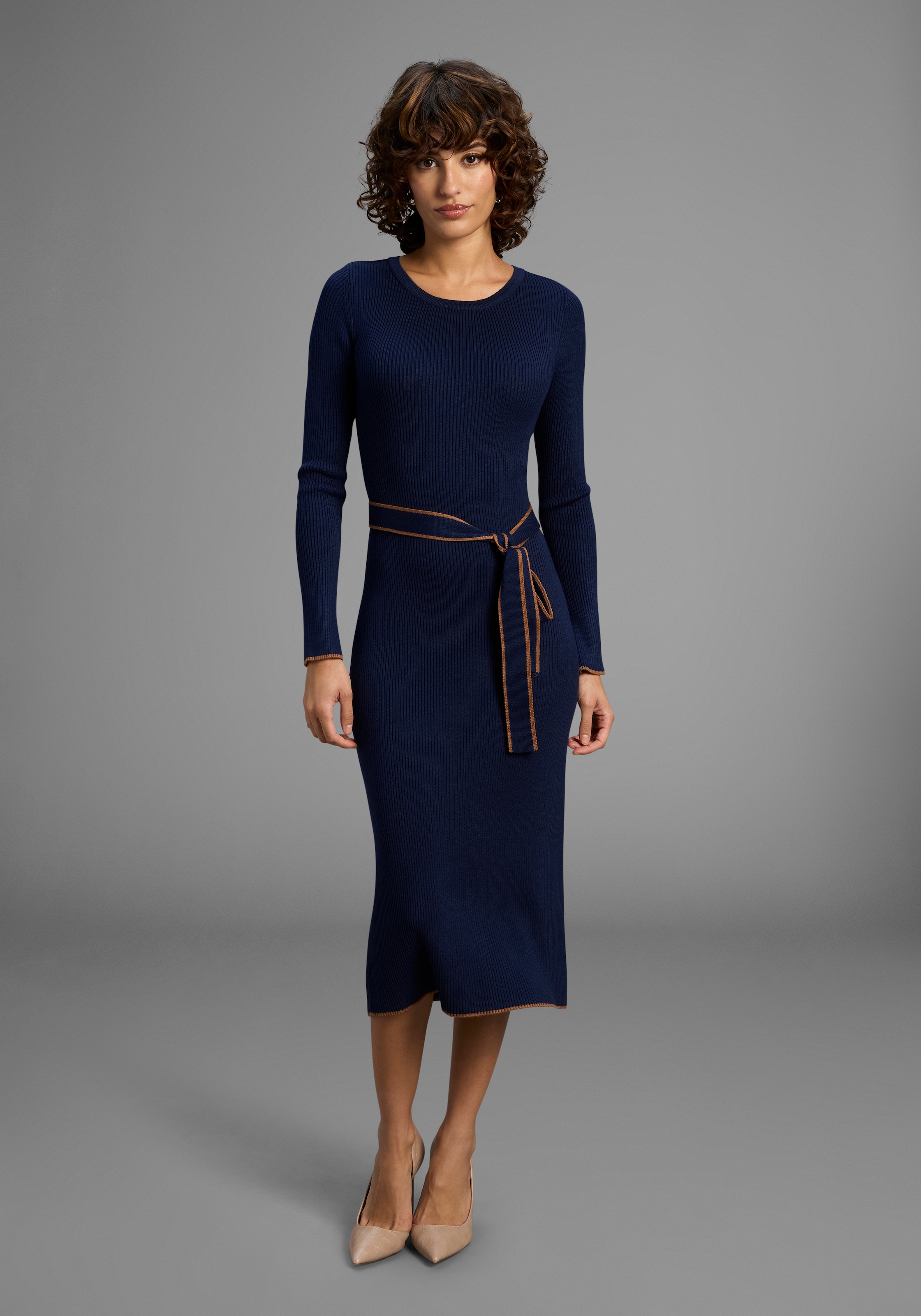 HECHTER PARIS Strickkleid, mit Streifengürtel - NEUE KOLLEKTION