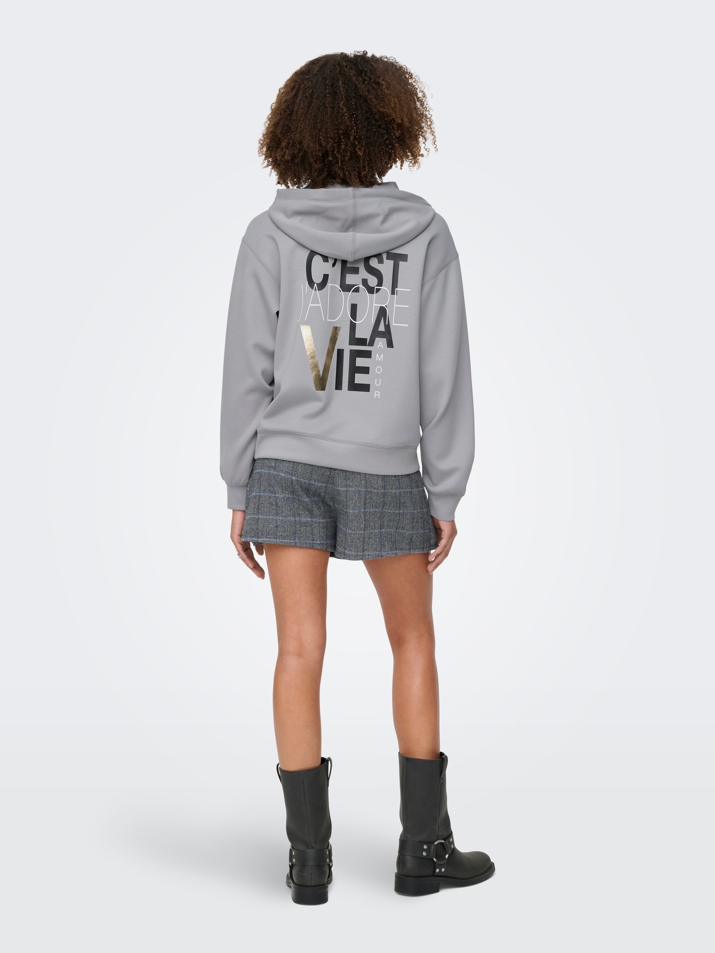 ONLY Kapuzensweatshirt »ONLALINA LIFE L/S PRINT HOOD SWT«