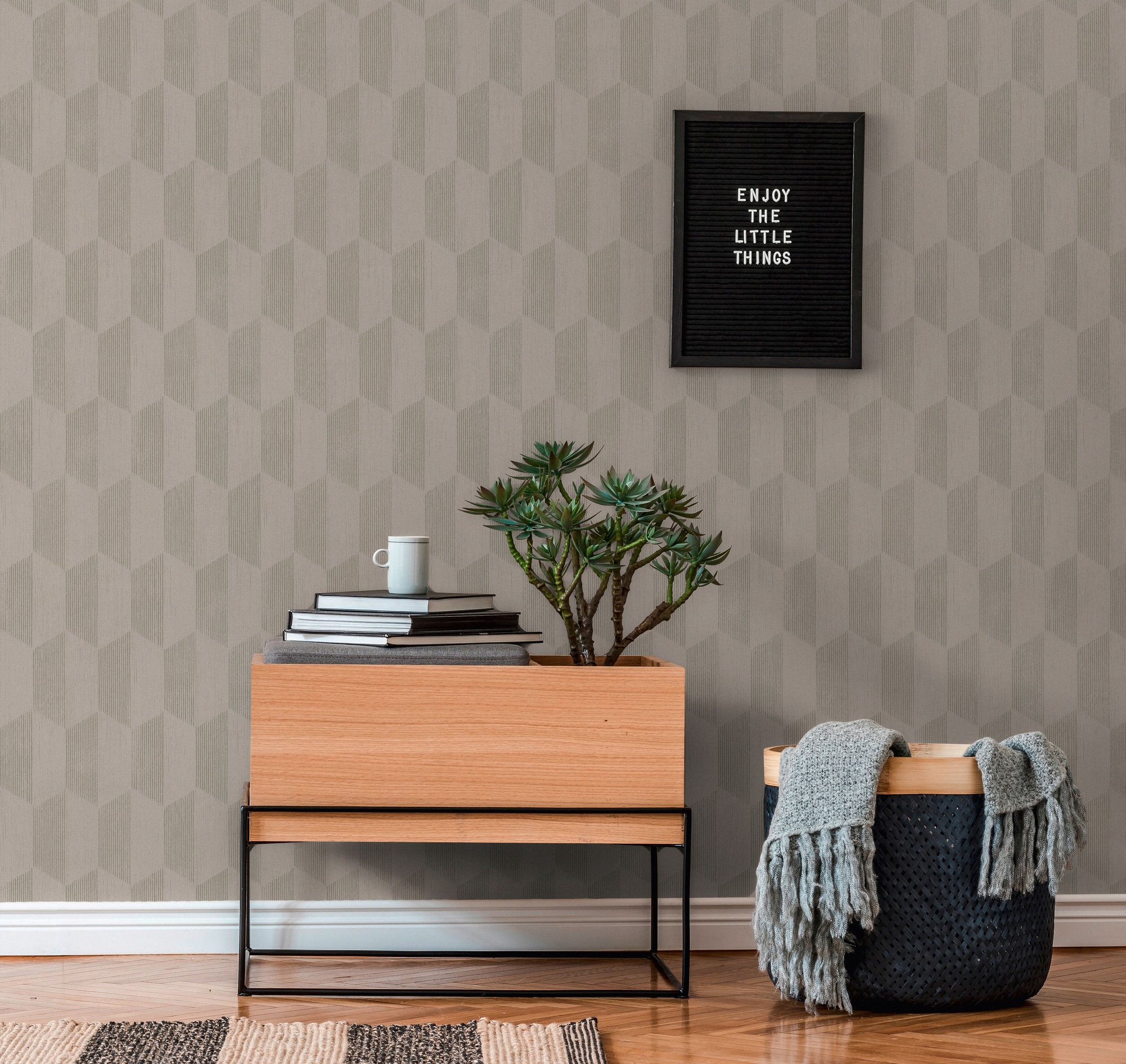 A.S. Création Vliestapete »Geo Effect«, 3D-Optik-metallic-geometrisch, Geometrische Tapete 3D Effekt Tapeten Wohnzimmer Schlafzimmer Küche