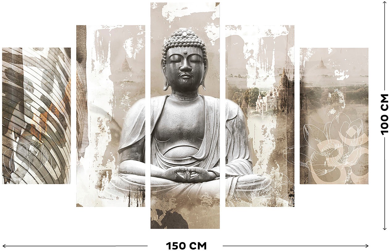 Art for the home Leinwandbild »Buddha XXL«, (Set, 5 St.)