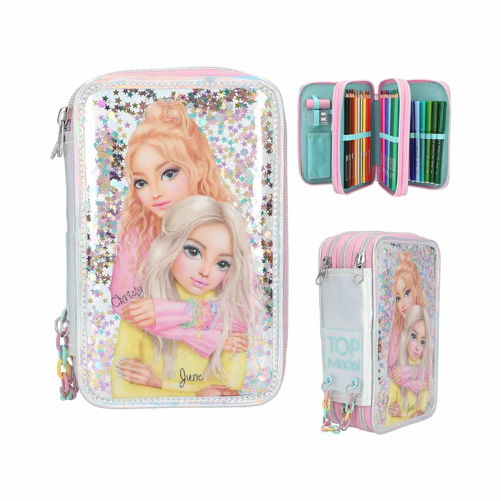 Depesche Buntstift »3-Fach Federtasche TOPModel 7,5 x 13 x 20 cm bunt«