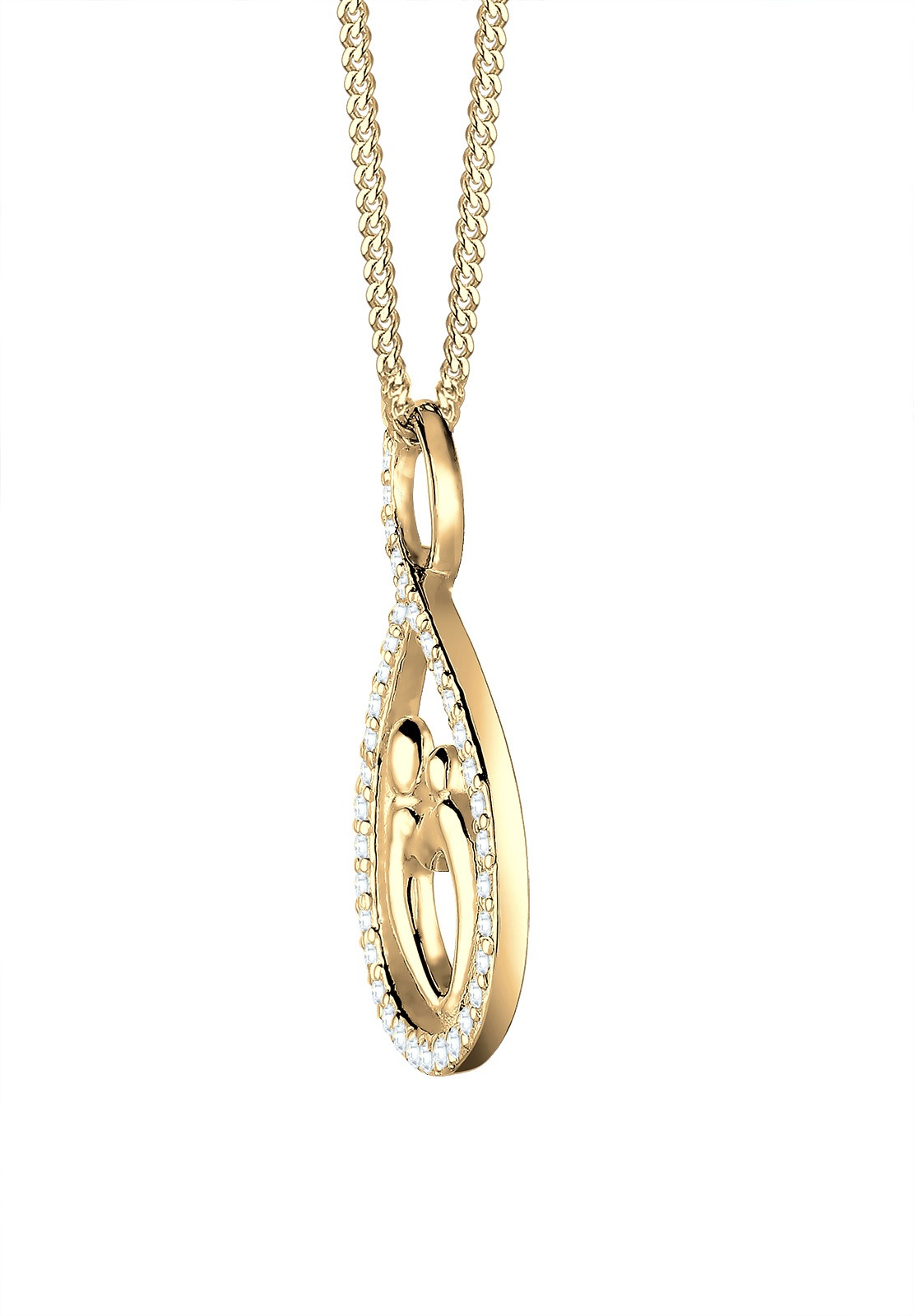 Elli Collierkettchen »Mutter Kind Infinity Herz Love Zirkonia 925 Silber«