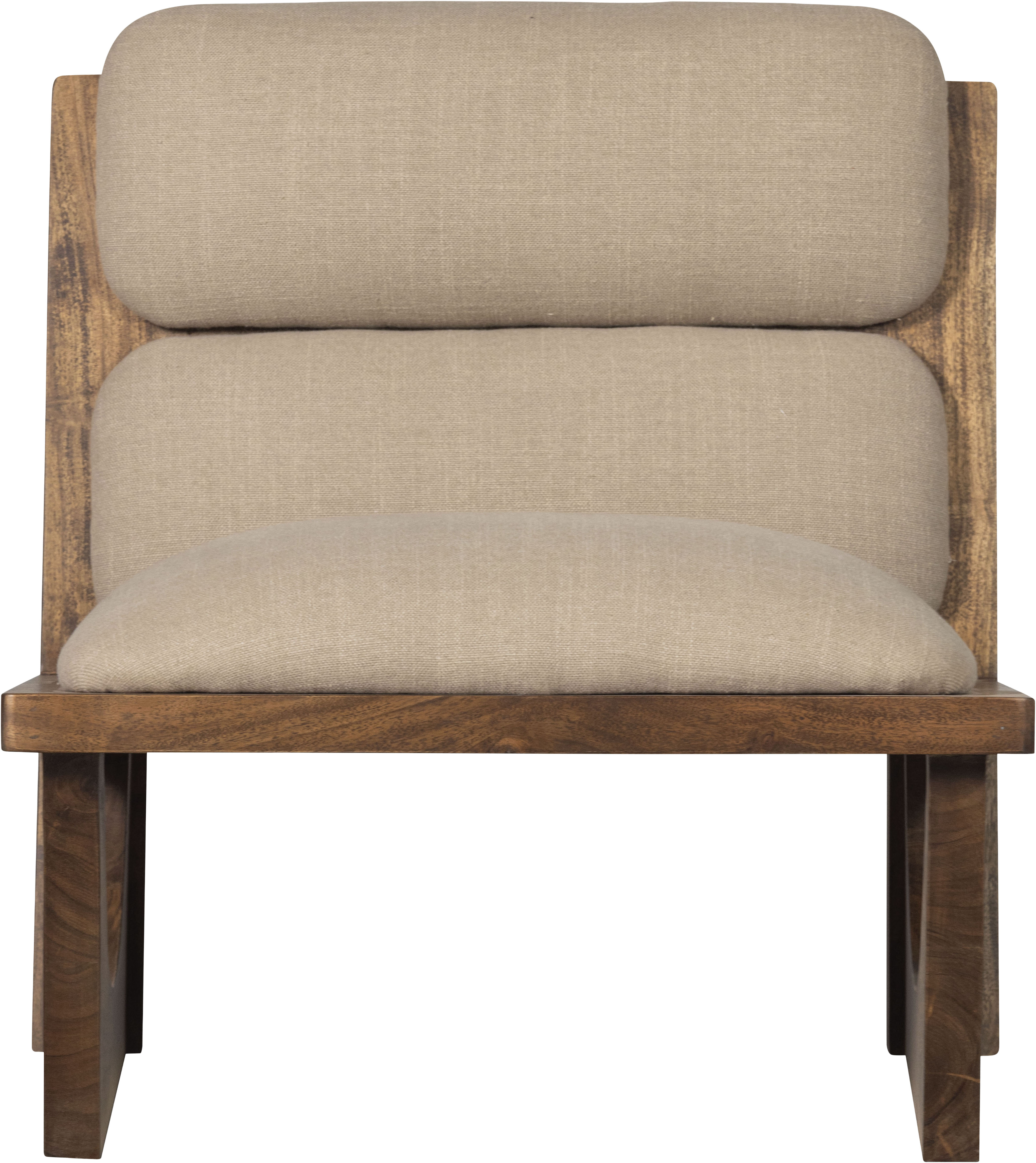 WOOOD Loungesessel "Opulent mit Bouclé-Bezug und Akazienholz-Gestell B 70 x T 80 x H 75 cm" Sichtbare Maserung, Tragkraft 150 kg, vollständig montiert geliefert