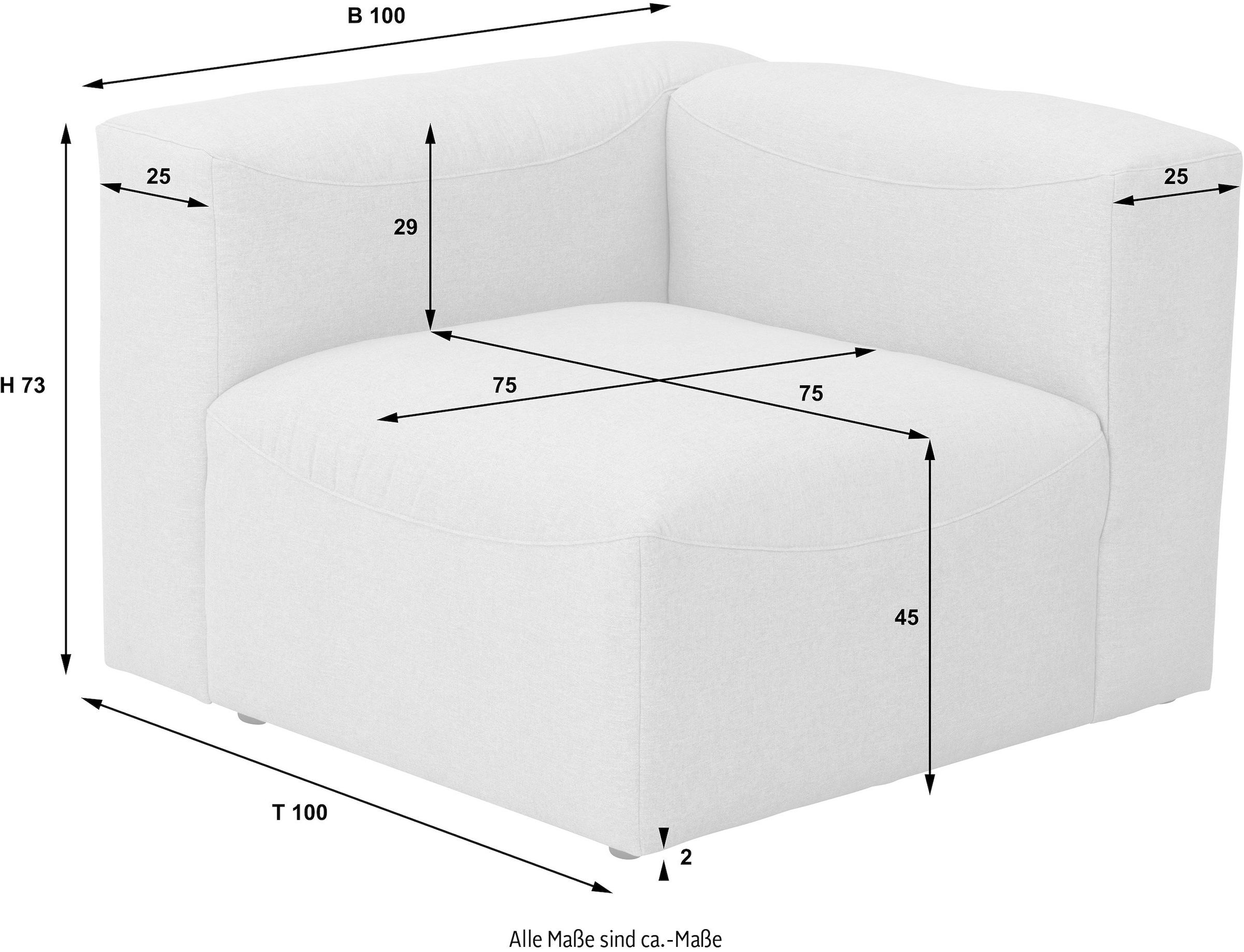 Max Winzer® Sofa-Eckelement »Lena«, Element mit Armlehne, individuell kombinierbar