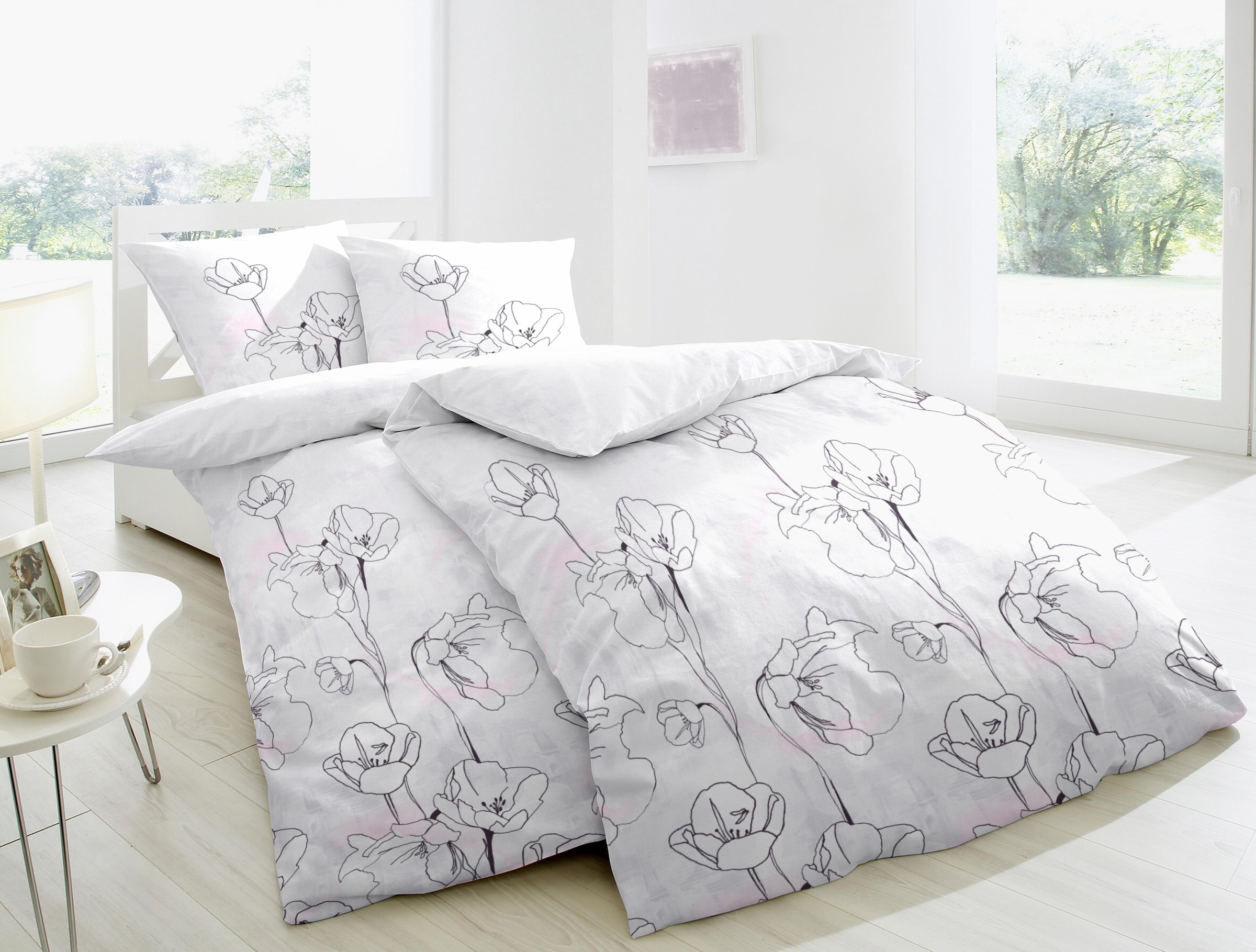 Primera Bettwäsche "Dafne" 2 Stk. tlg. mit filigranen Blumen günstig online kaufen