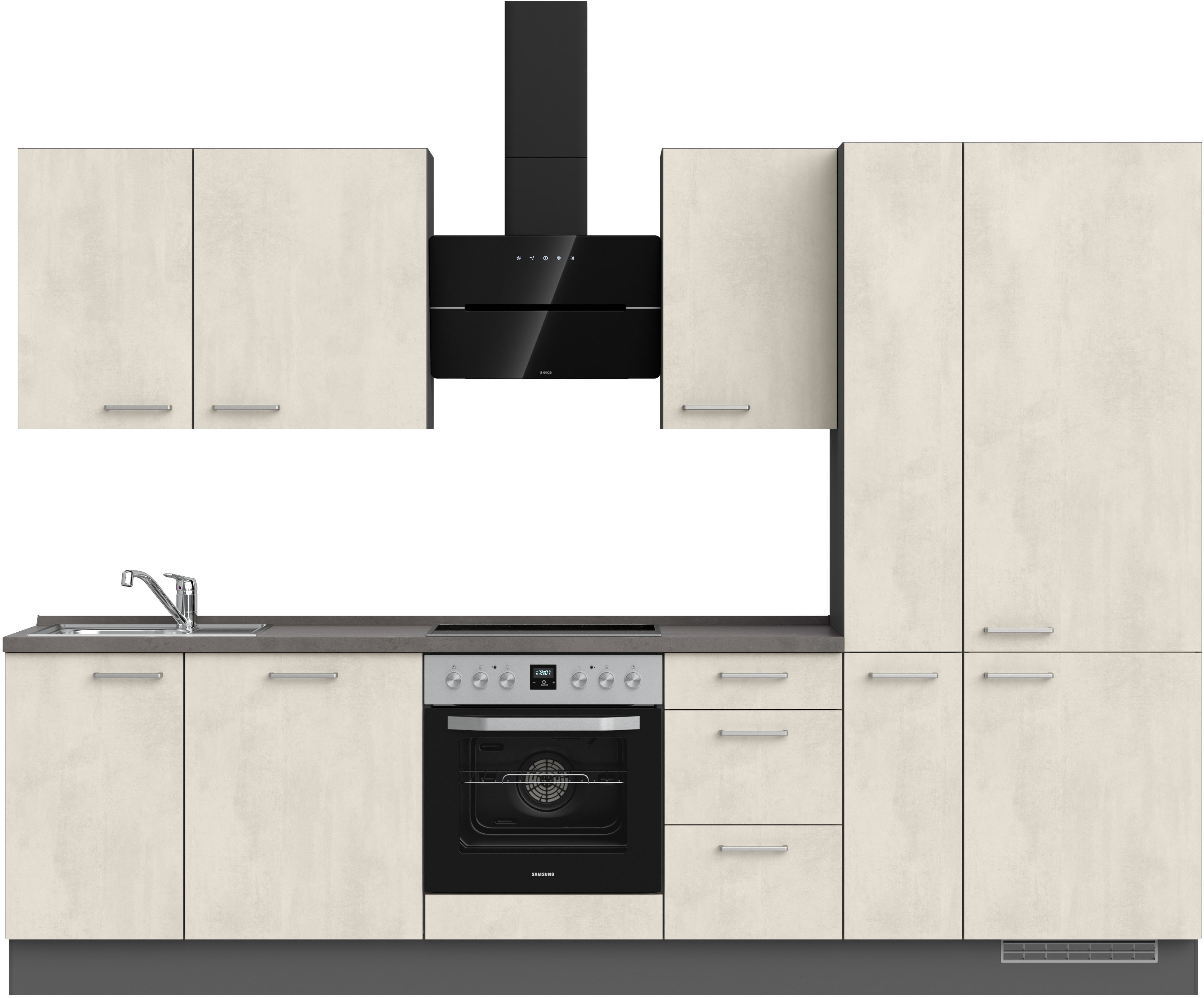 nobilia Küchenzeile ""Riva II", NEU: individuell anpassbar mit gratis Profi-Beratung" vormontiert, Breite 300 cm, Ausrichtung wählbar, wahlw. mit E-Geräten
