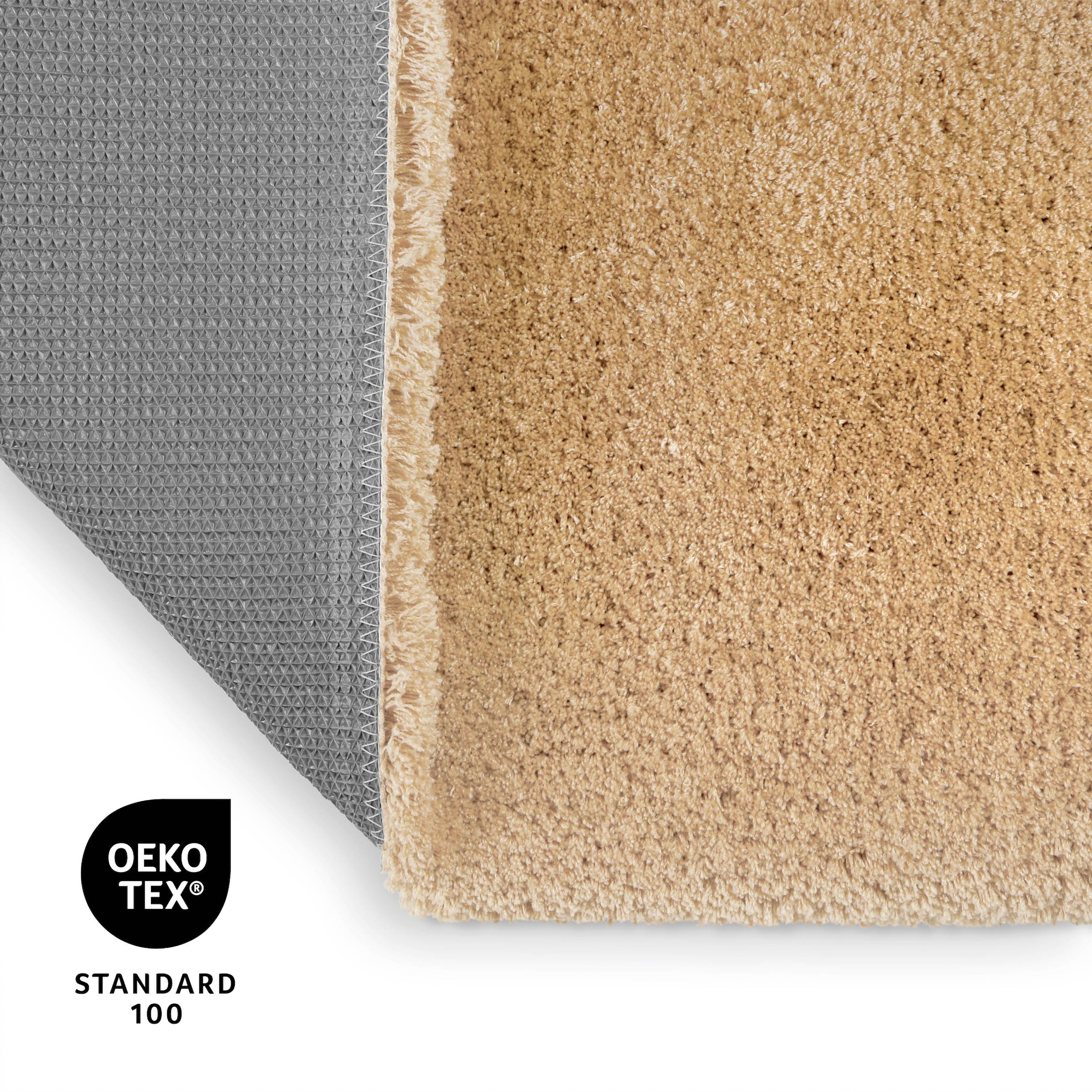 my home Badematte »Kaarin«, rutschhemmend beschichtet, schnell trocknend, Badteppich, getuftet, flauschig, hochflor, große Farbauswahl
