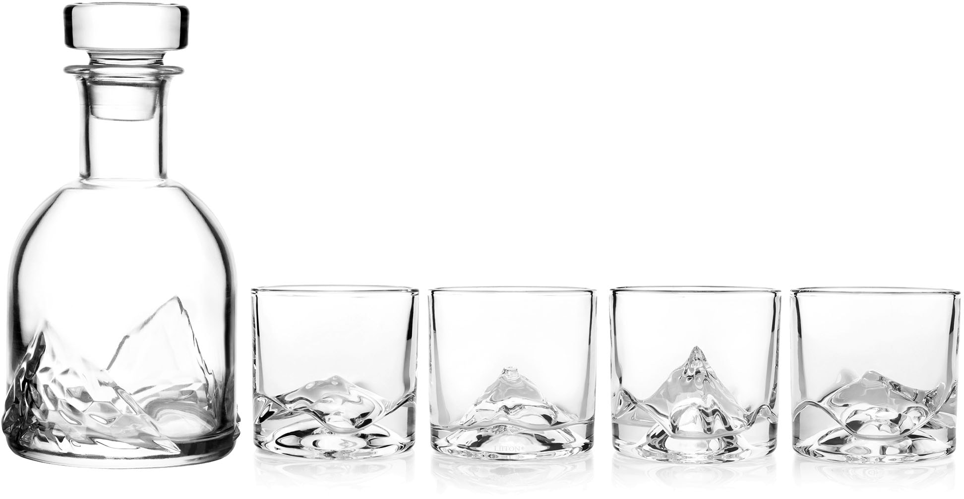 LIITON Whiskyglas »The Peaks«, (Set, 5 tlg.), 5-teilig, inkl. Dekanter