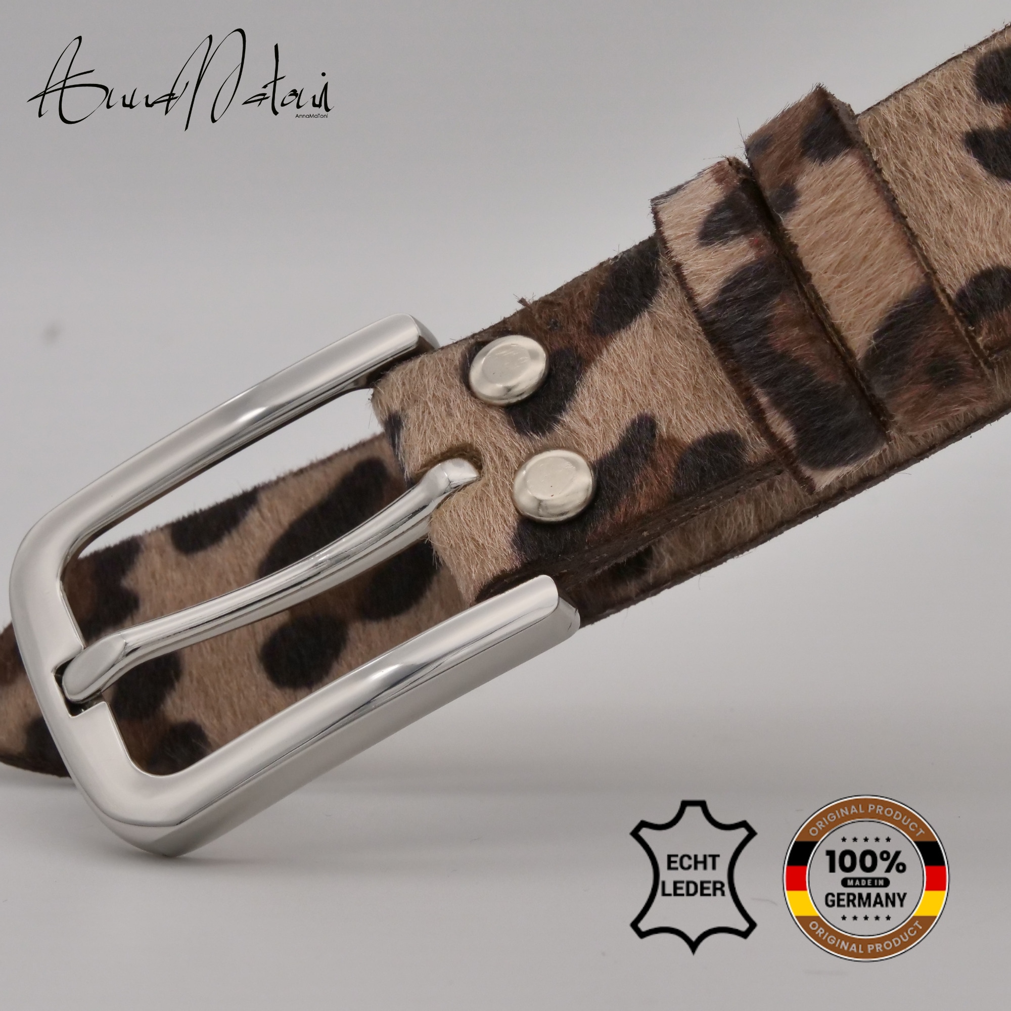 AnnaMatoni Ledergürtel »AnnaMatoni Damen Ledergürtel in hochwertigem Kunstfell in Leo«