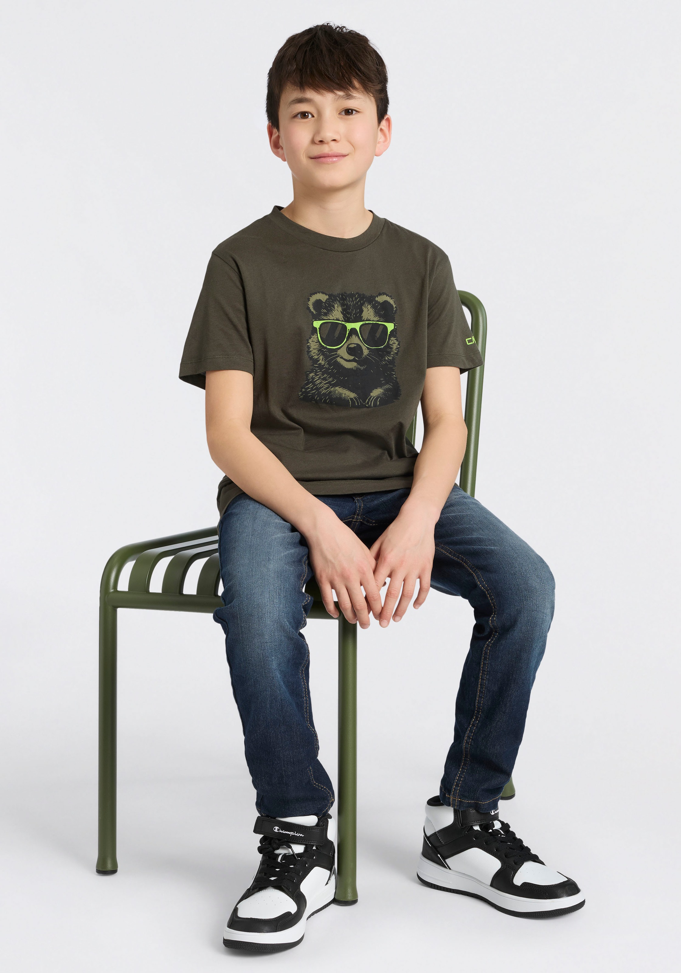 T-Shirt CMP, Jungen, Gr. 152, oil grün, Obermaterial: 100% Baumwolle, Rundhals, Shirts T-Shirt, für Kinder 3