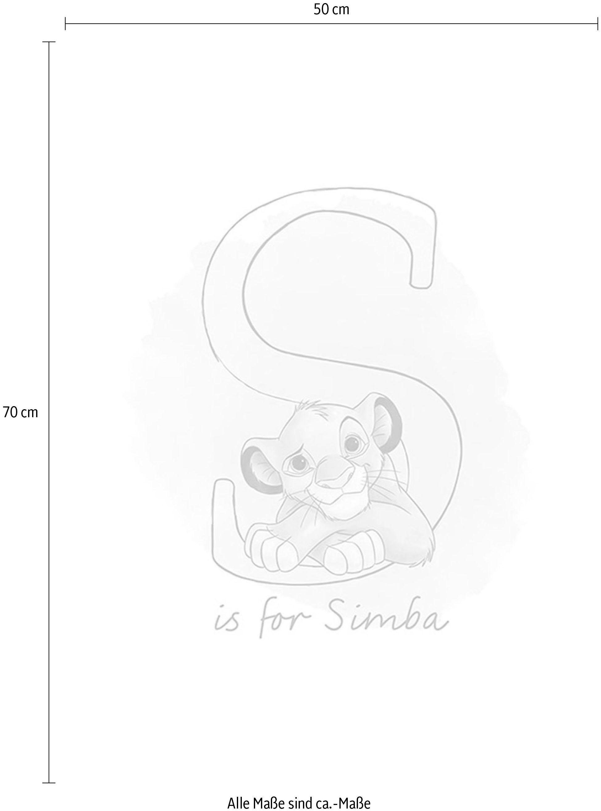 Komar Bild »S like Simba«, Disney, (1 St.), Wandbild zur Dekoration im Kinderzimmer - ohne Rahmen