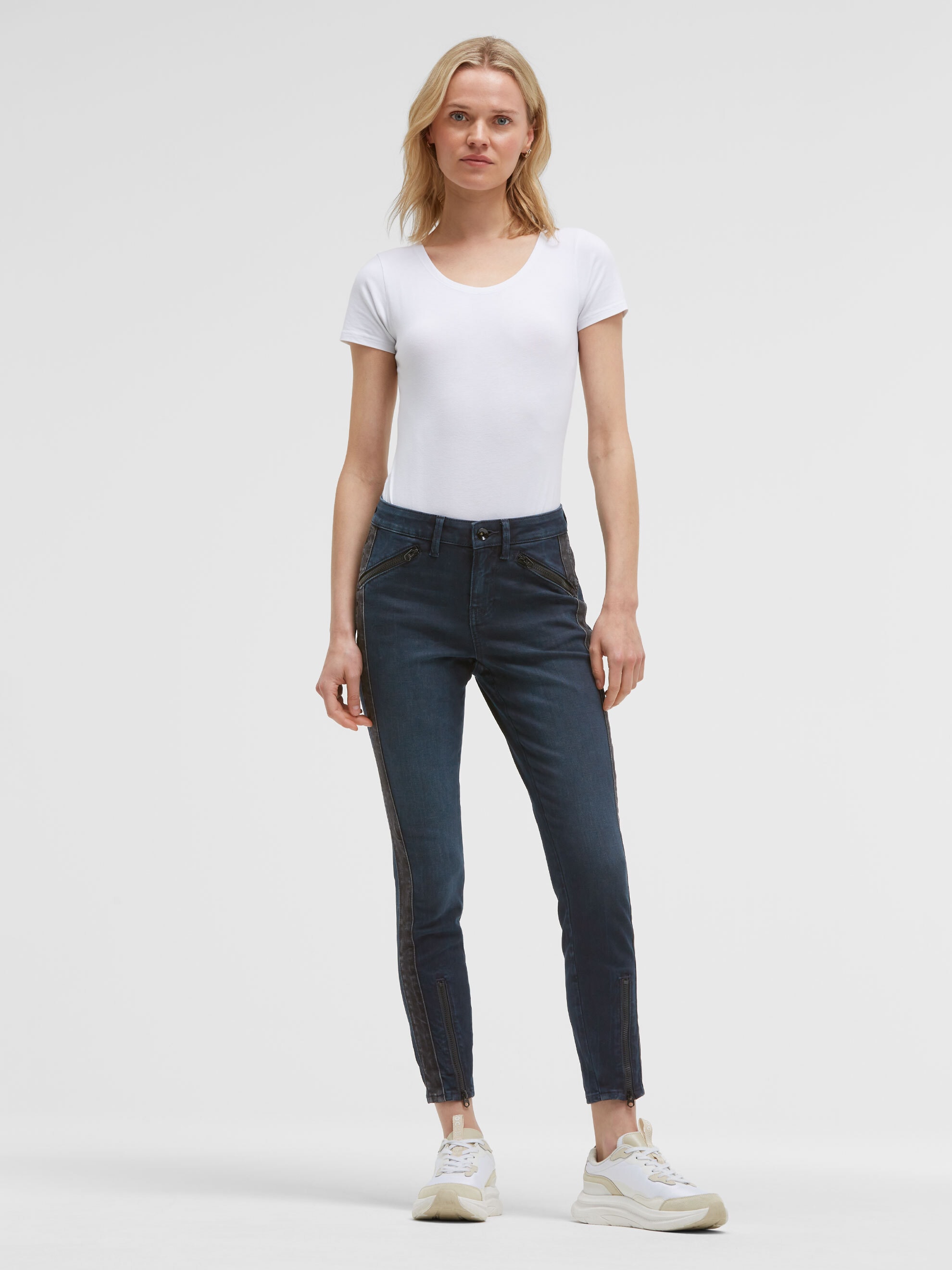 SOCCX Slim-fit-Jeans mit verkürztem Bein