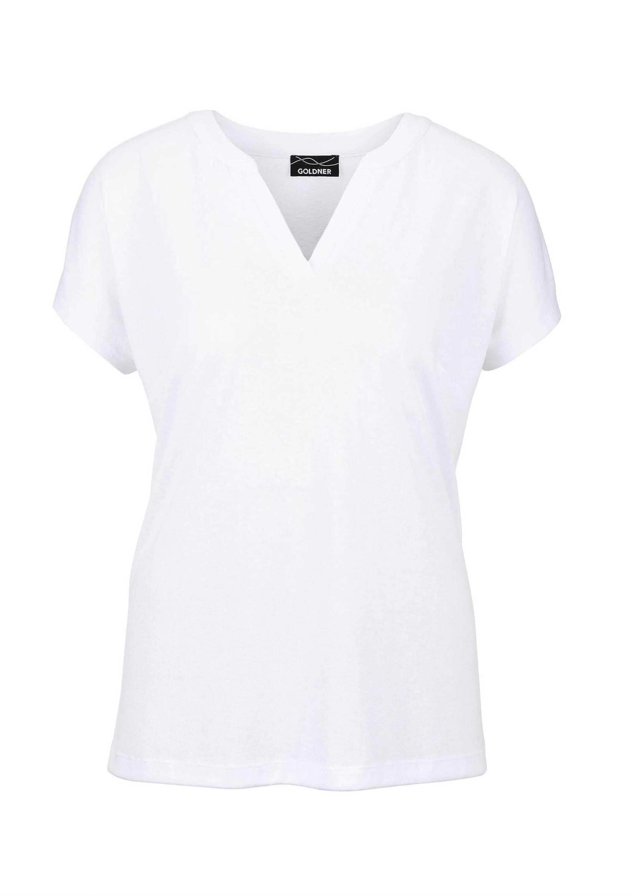 GOLDNER Kurzarmshirt "Kurzgröße Luftiges Basicshirt mit V-Ausschnitt" Sonstige